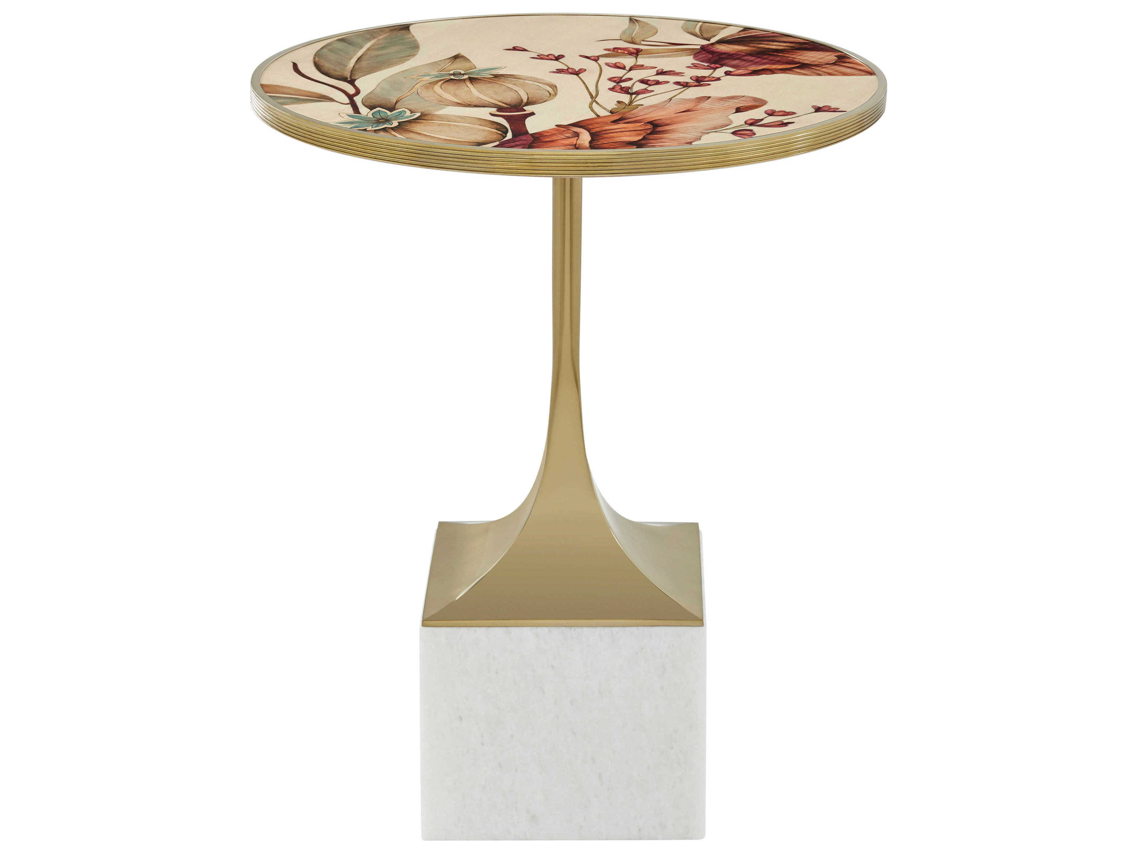 Theodore Alexander Ta Originals Round Wood Fleur End Table