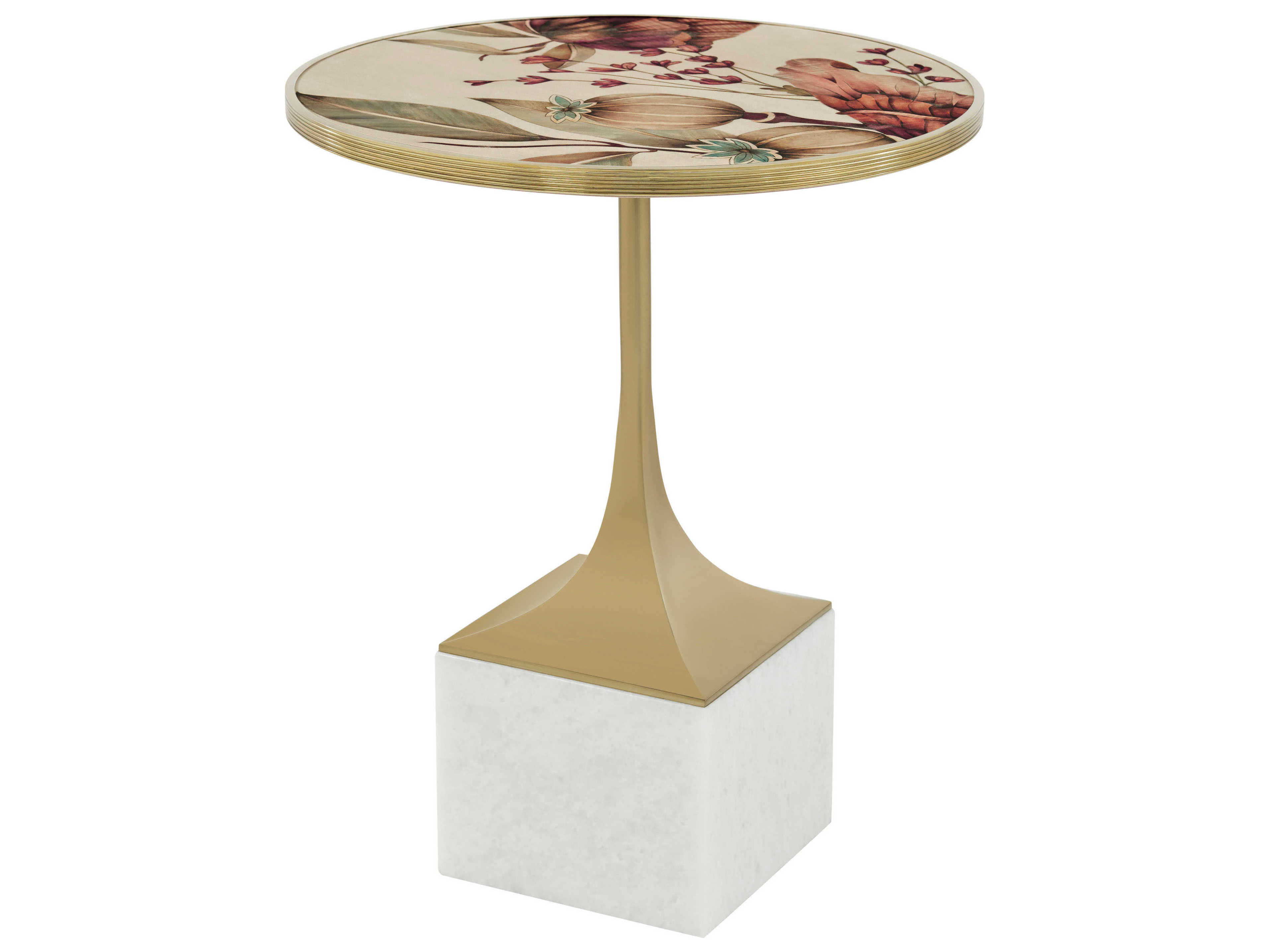 Theodore Alexander Ta Originals Round Wood Fleur End Table