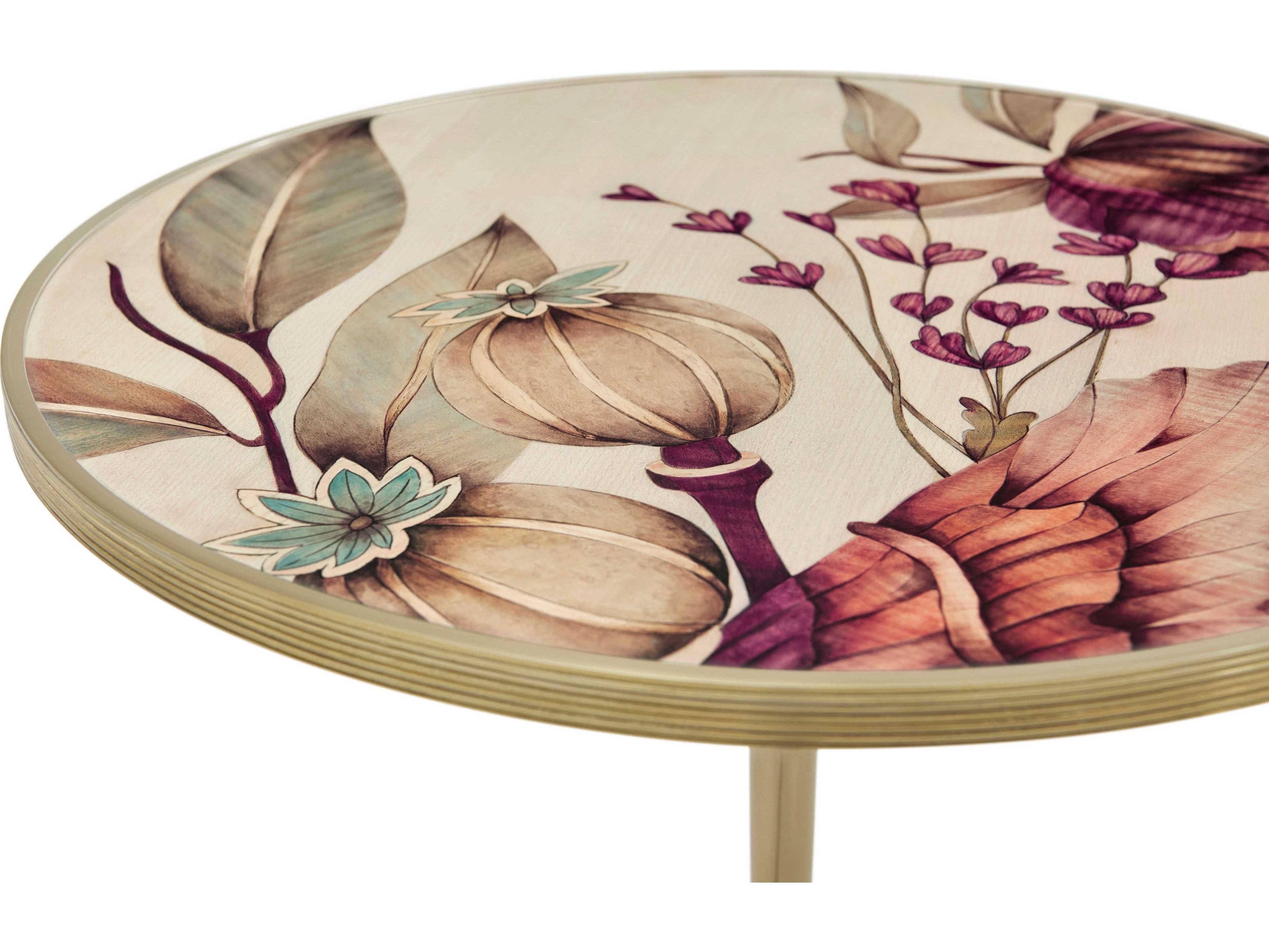 Theodore Alexander Ta Originals Round Wood Fleur End Table