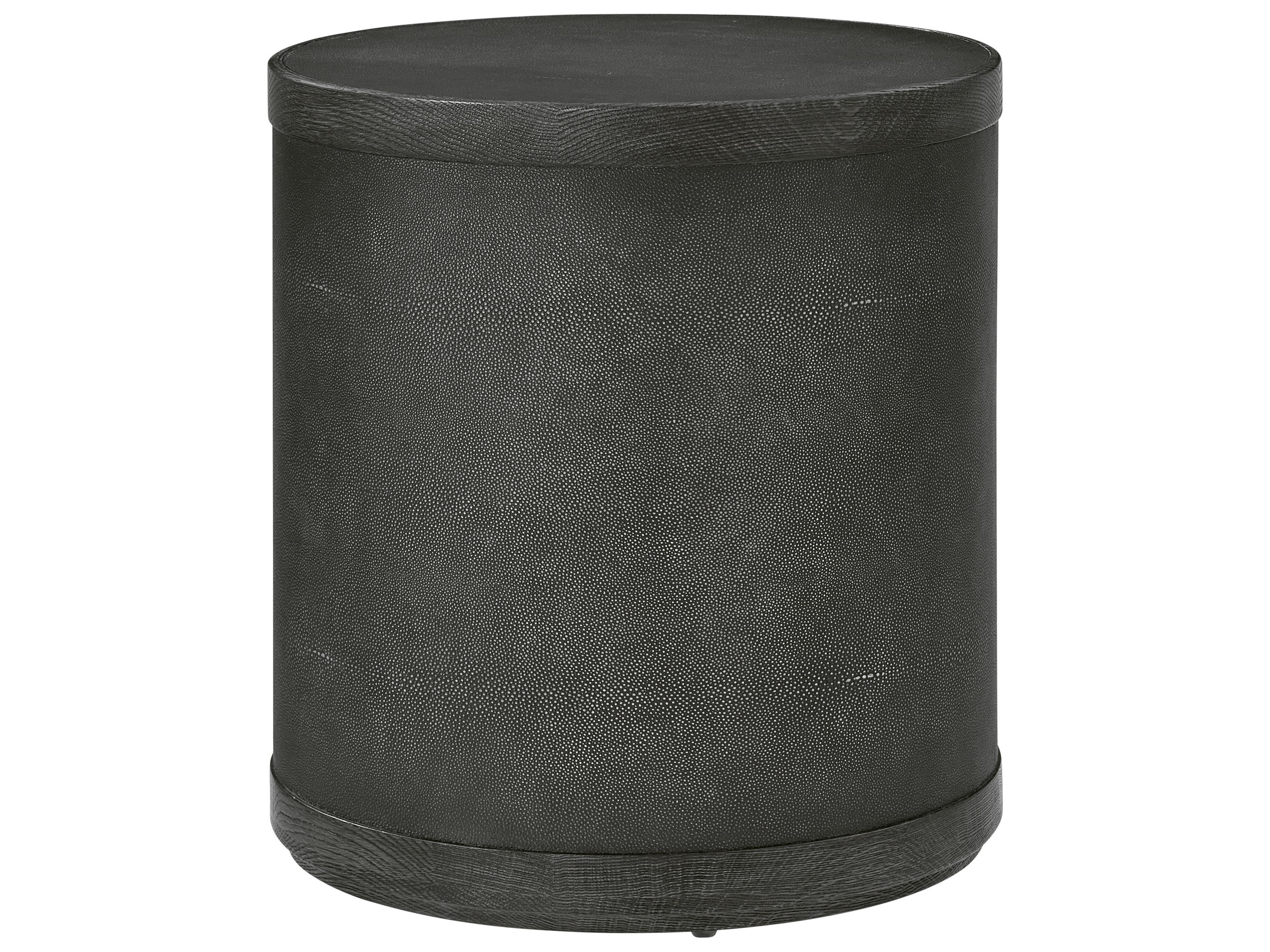 Theodore Alexander Maxwell Round Faux Leather End Table