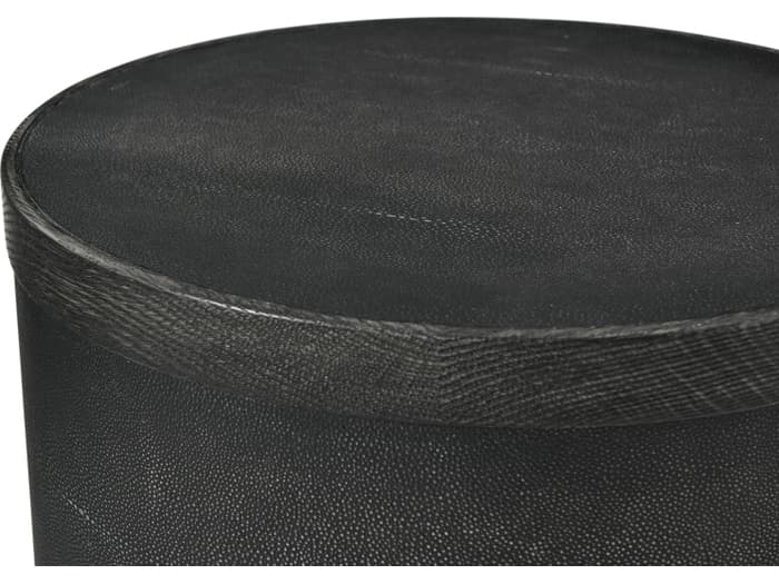 Theodore Alexander Maxwell Round Faux Leather End Table
