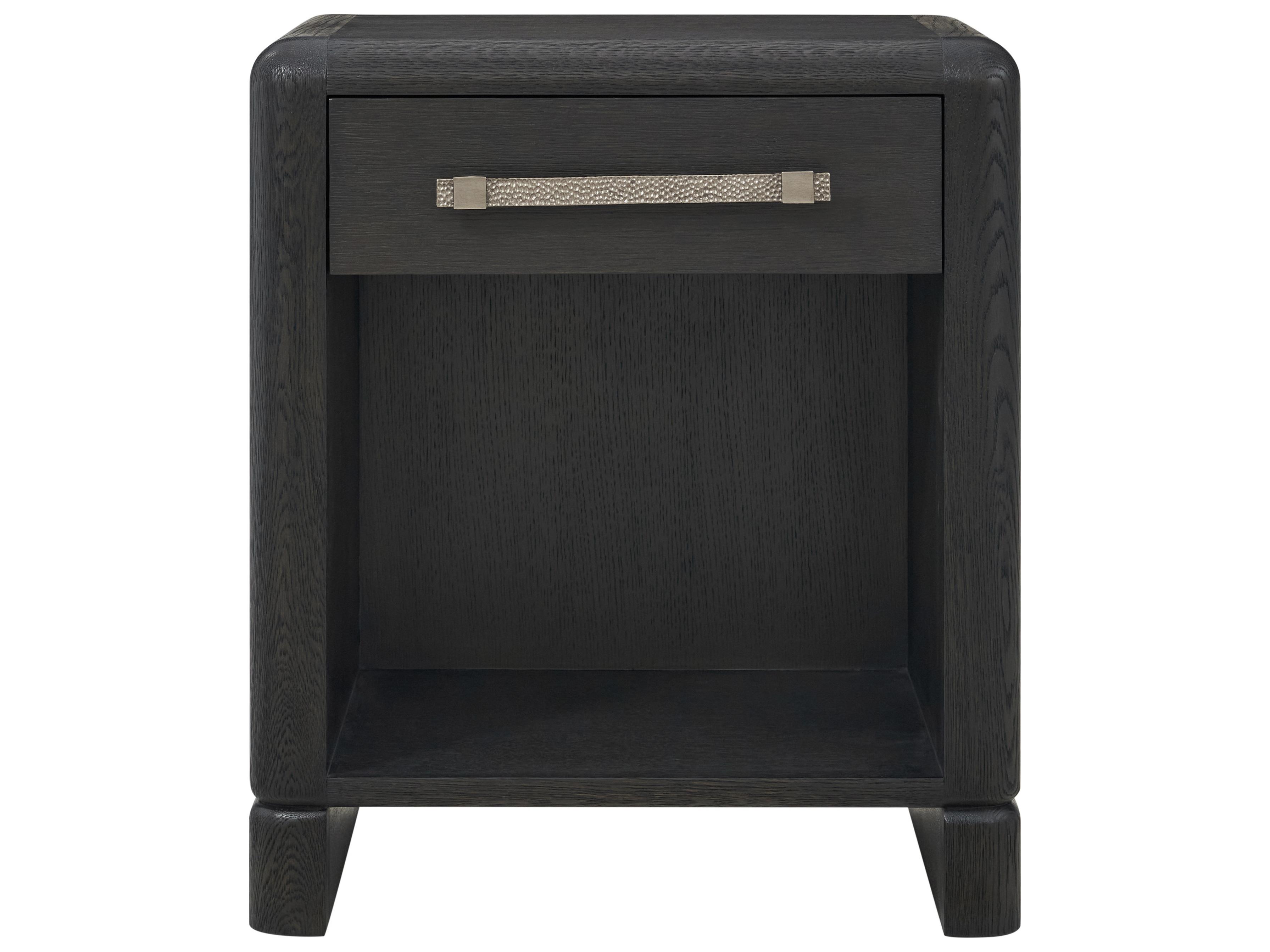 Theodore Alexander Luna 1-Drawer Black Nightstand