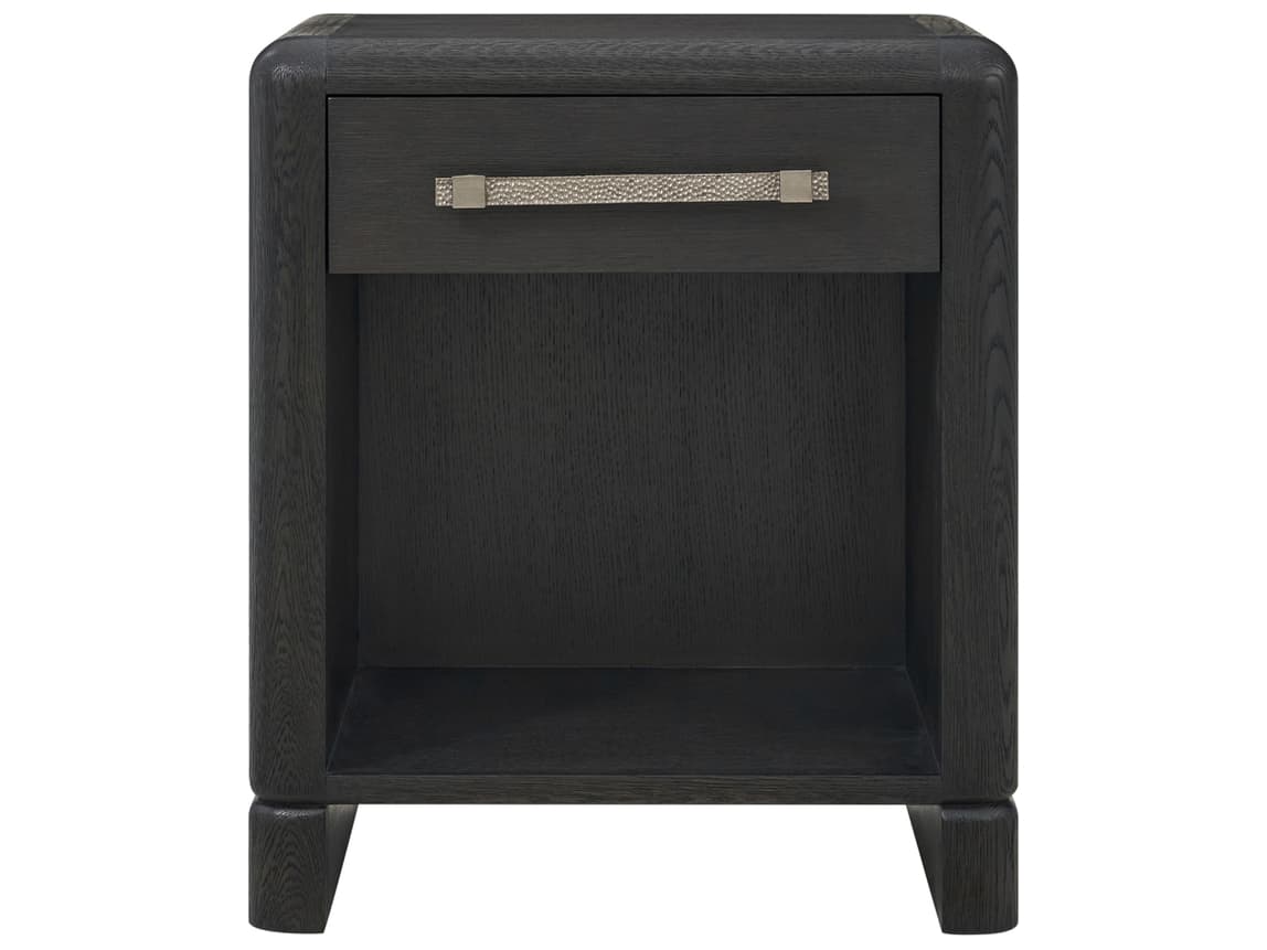 Theodore Alexander Luna 1-Drawer Black Nightstand