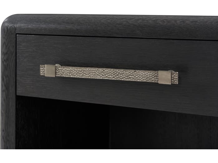 Theodore Alexander Luna 1-Drawer Black Nightstand