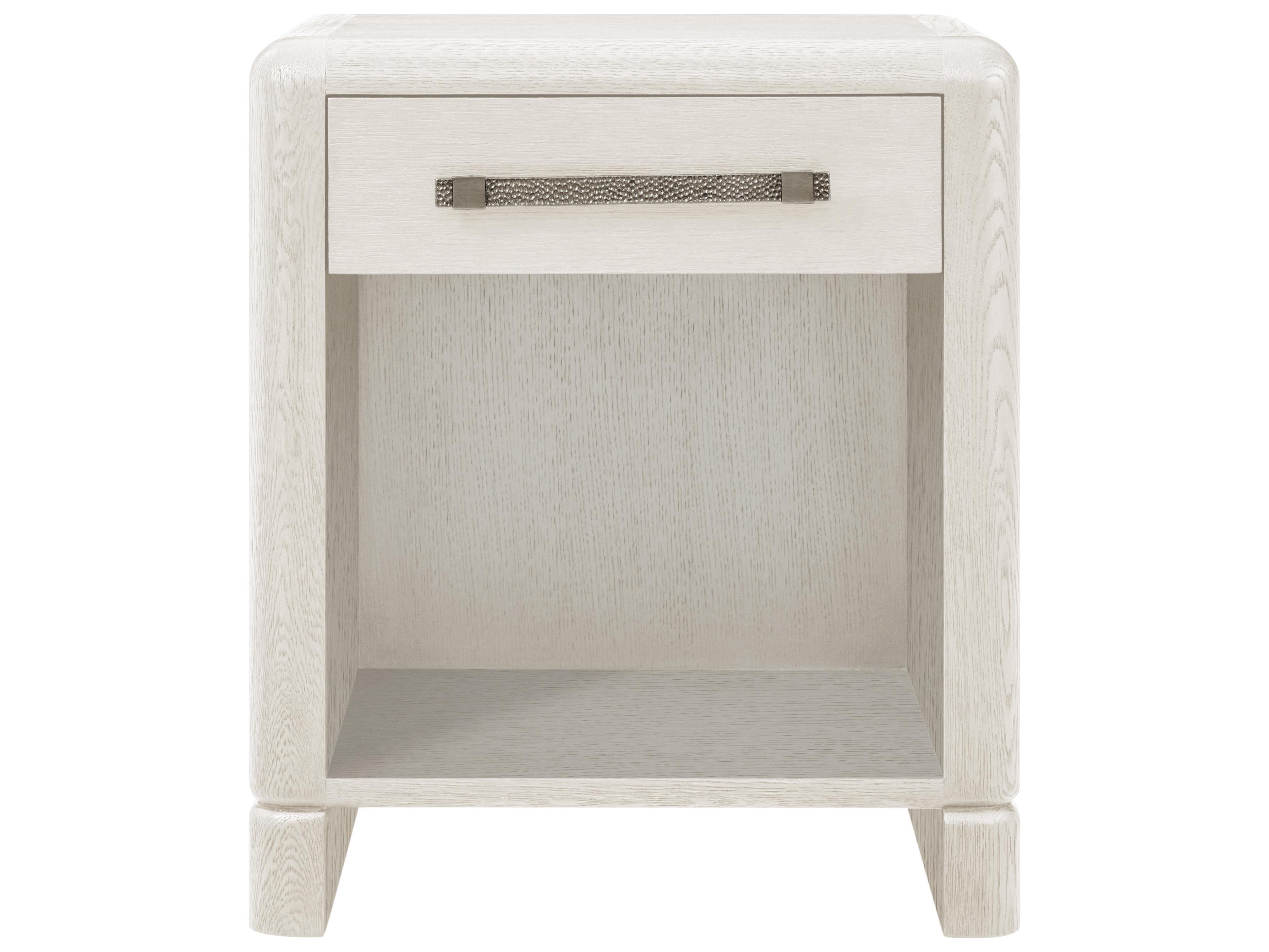Theodore Alexander Luna 1-Drawer White Nightstand