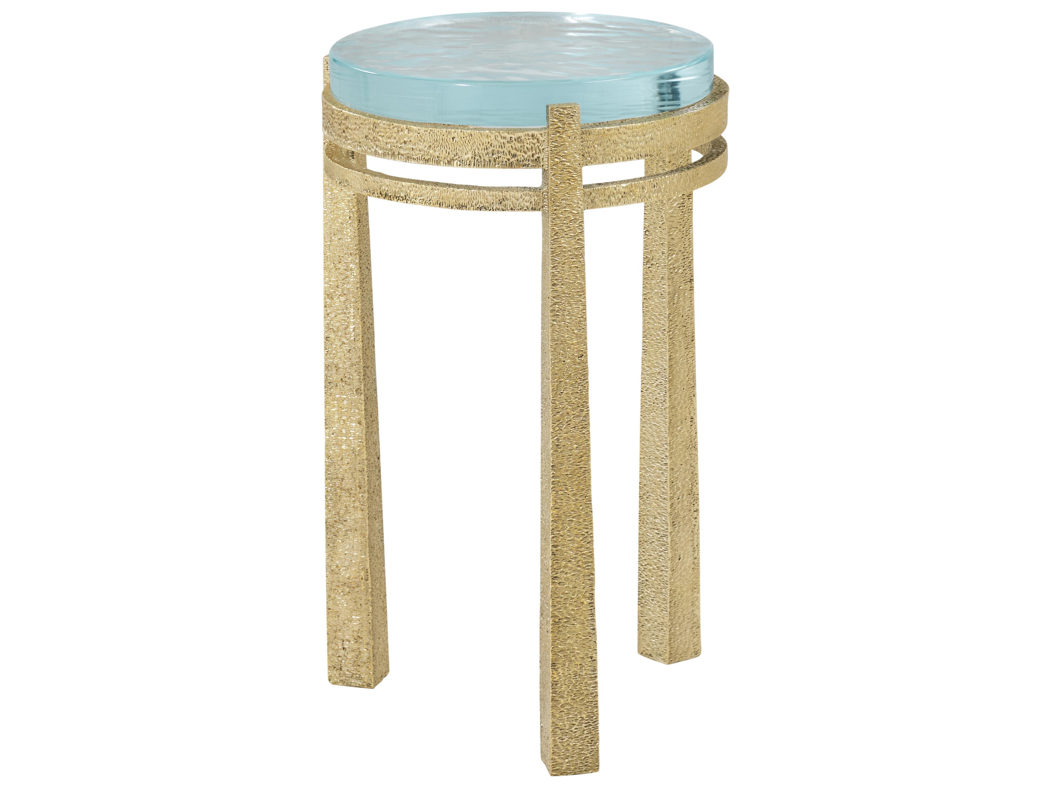 Theodore Alexander Judith Leiber Couture Round Glass End Table
