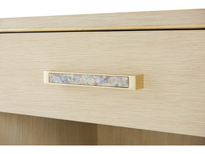 Theodore Alexander Judith Leiber Couture 1-Drawer Natural Oak Wood Nightstand