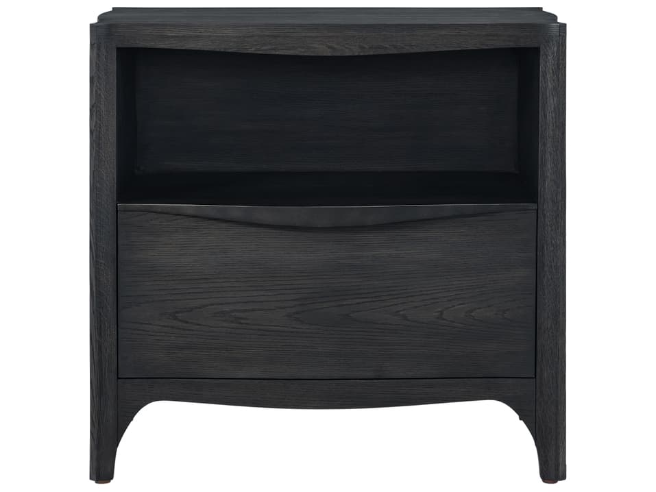 Theodore Alexander Rome 1-Drawer Black Solid Wood Nightstand