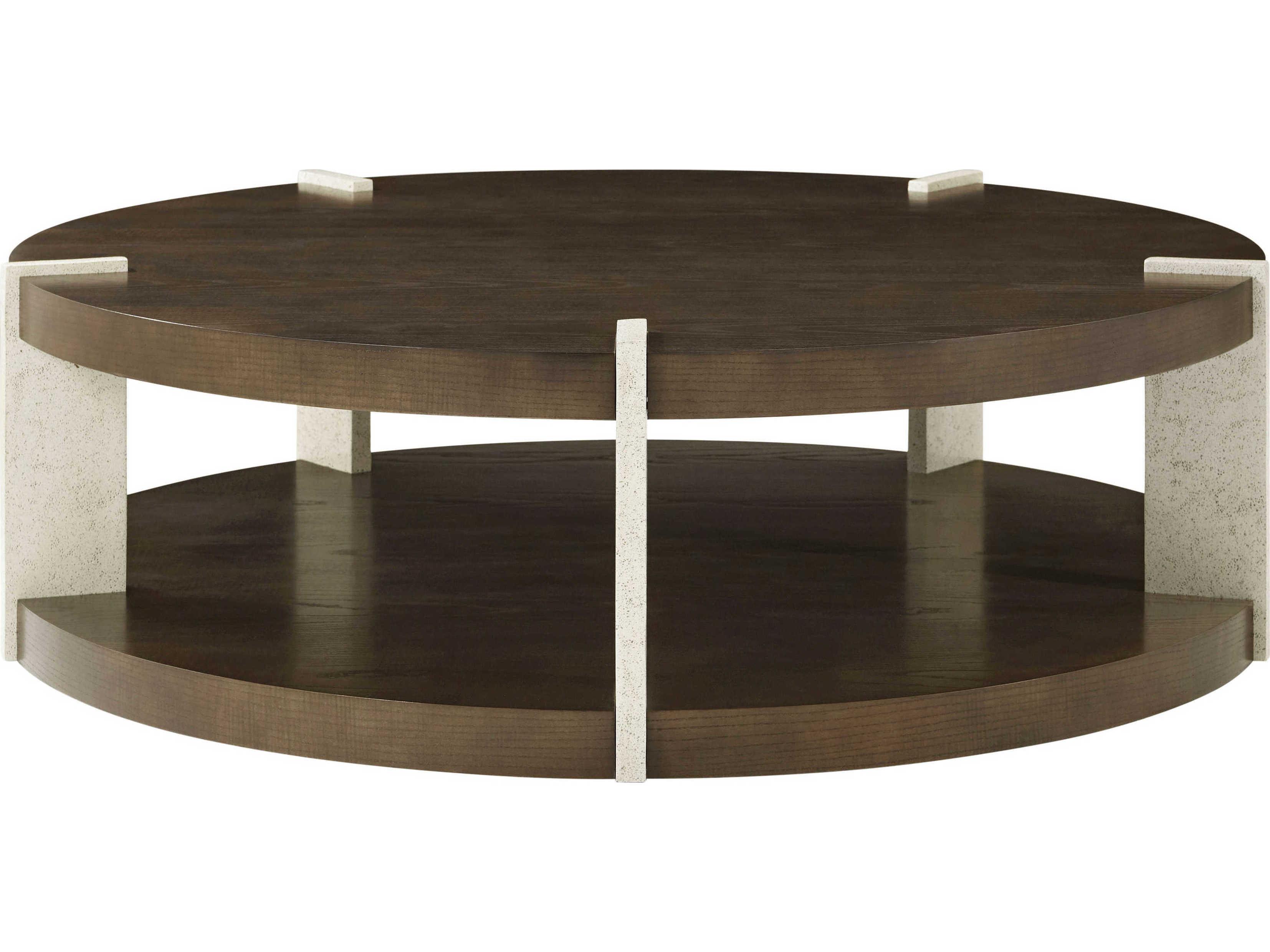 Theodore Alexander Catalina Round Wood Earth Coffee Table