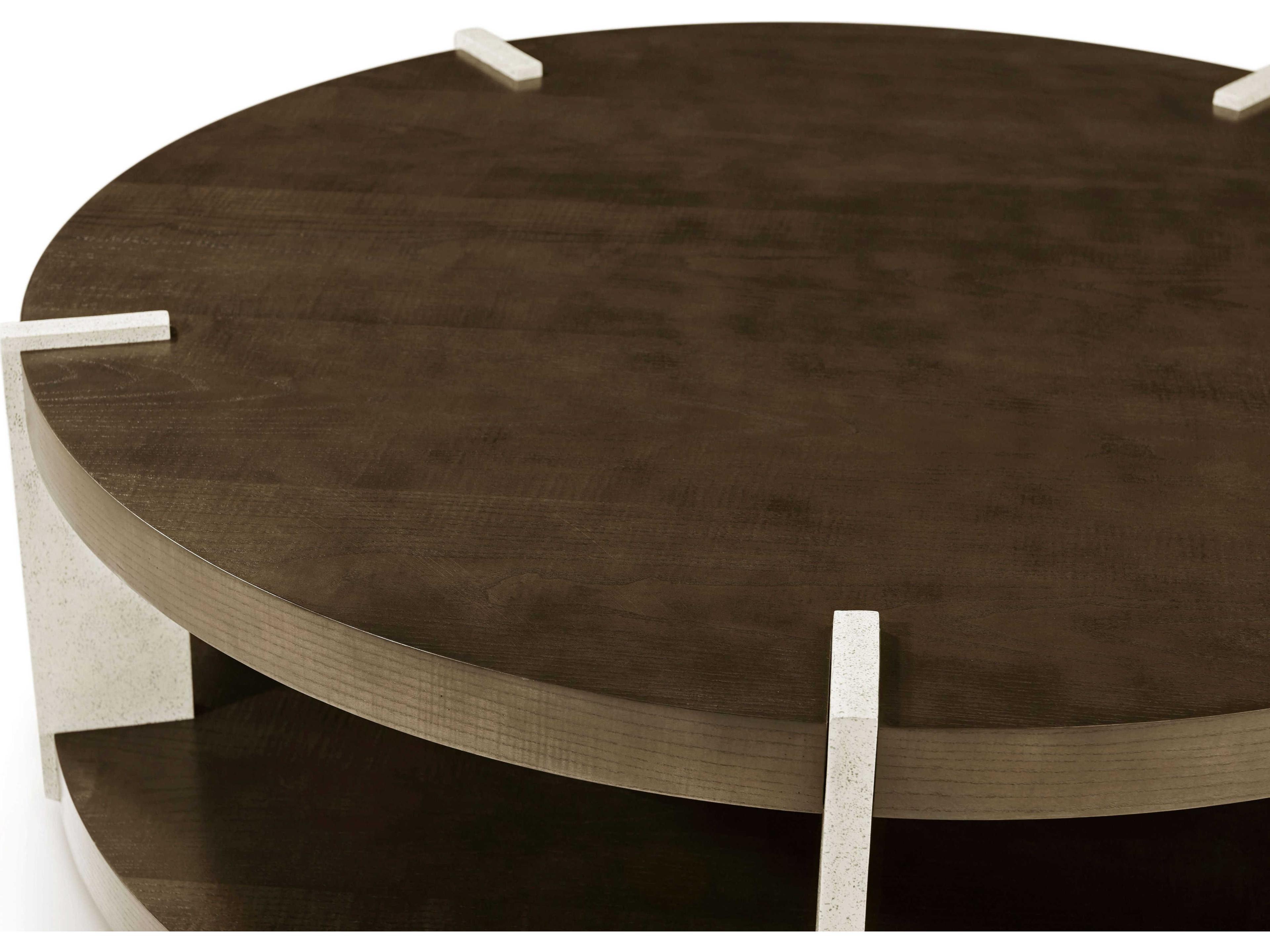 Theodore Alexander Catalina Round Wood Earth Coffee Table