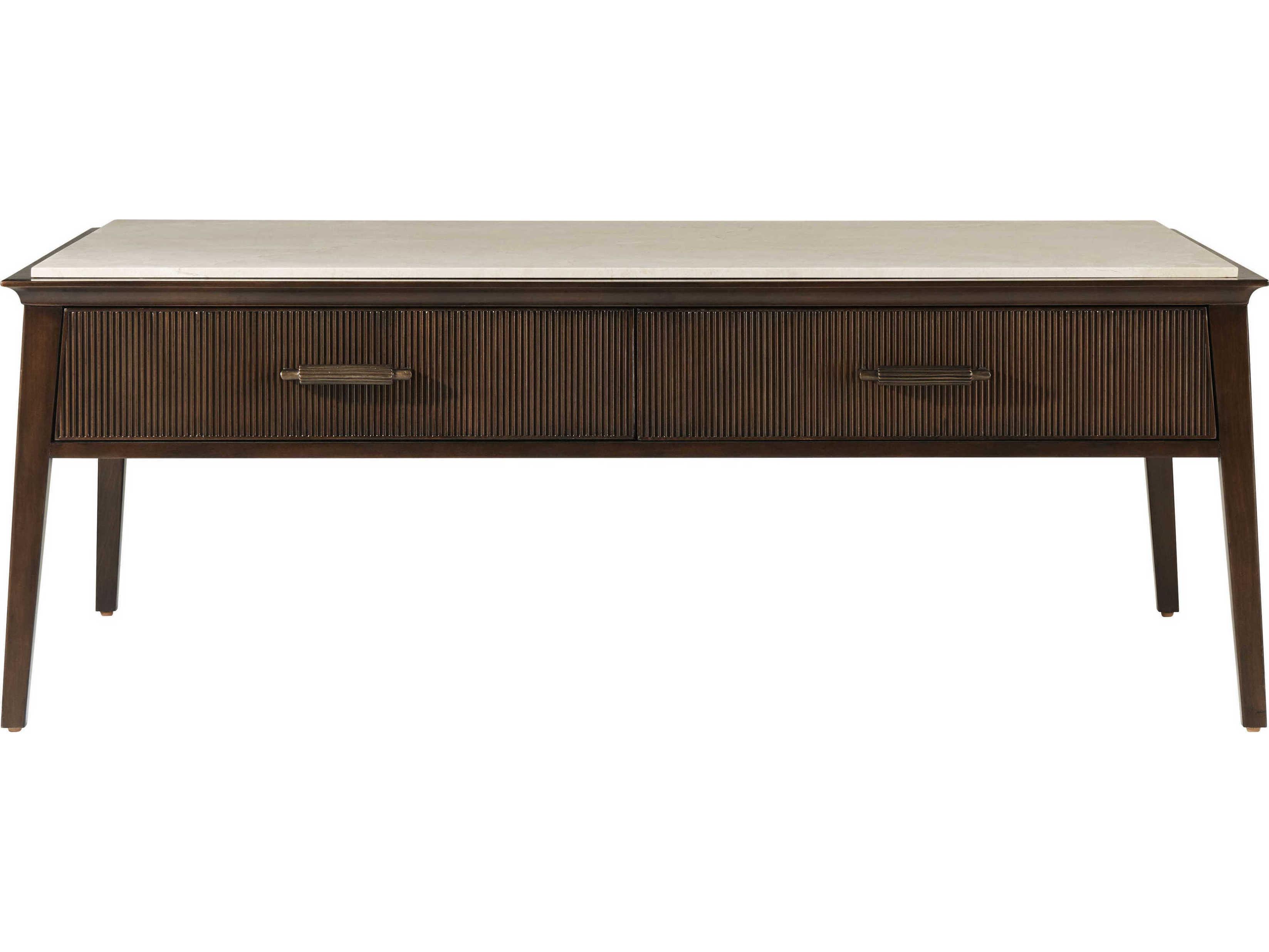 Theodore Alexander Lido Rectangular Wood Bistre Coffee Table