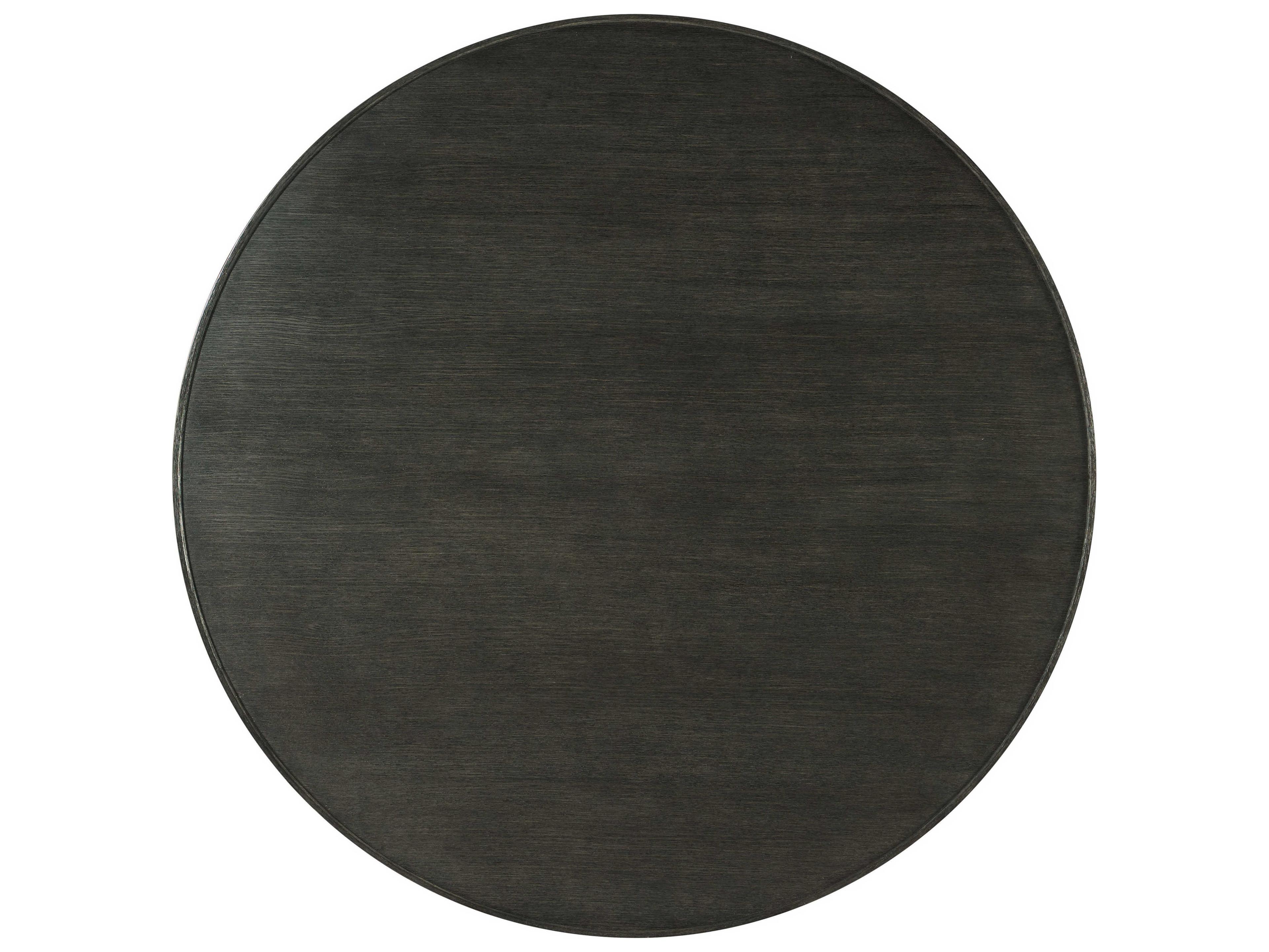 Theodore Alexander Repose Round Wood Charcoal Oak Coffee Table