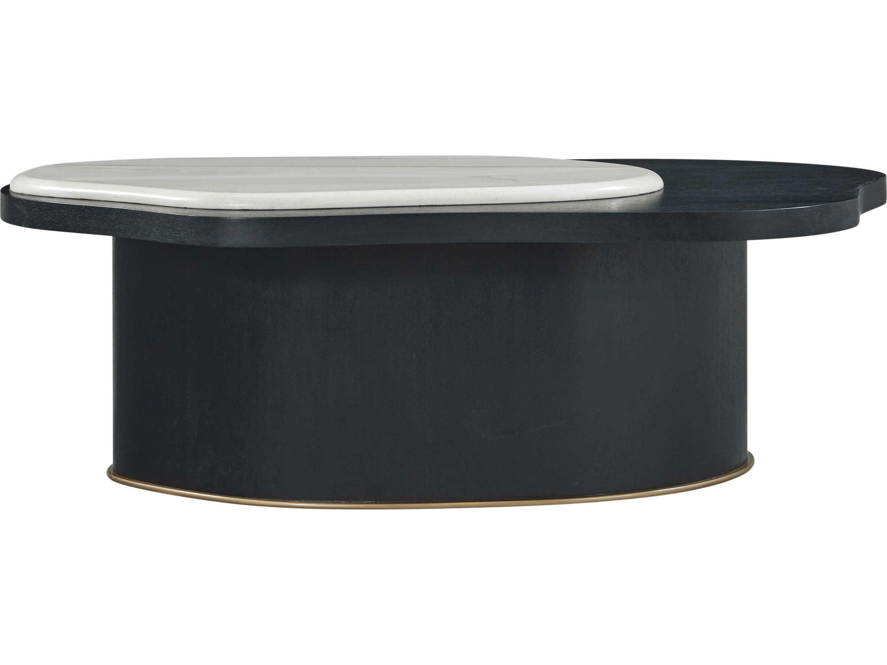 Theodore Alexander Ta Originals Marble Black Lacquer Coffee Table
