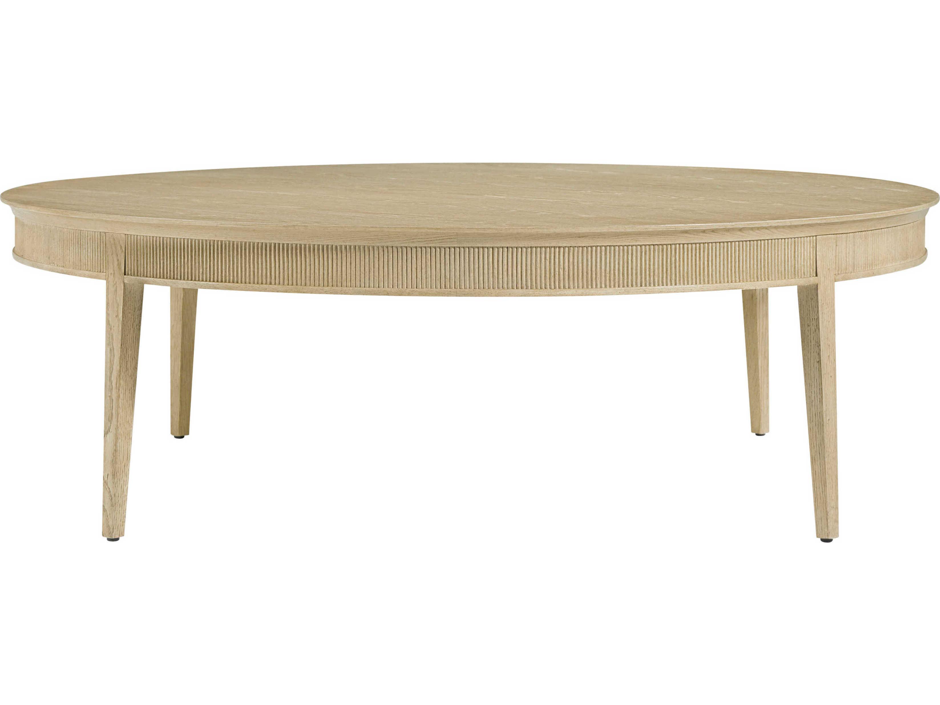 Theodore Alexander Balboa Round Wood Lido Coastal Grey Coffee Table