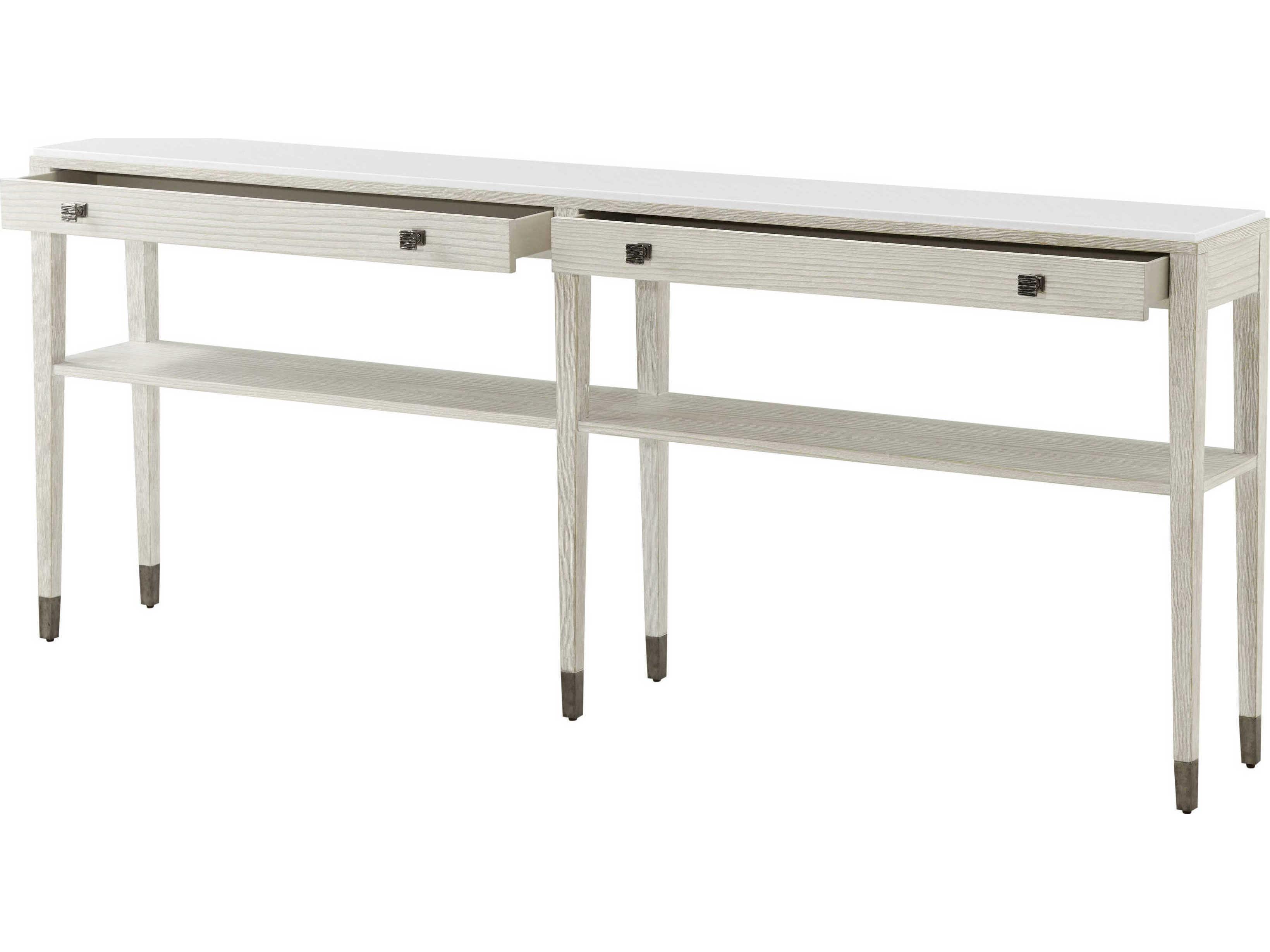 Theodore Alexander Breeze Rectangular Wood Sea Salt Console Table