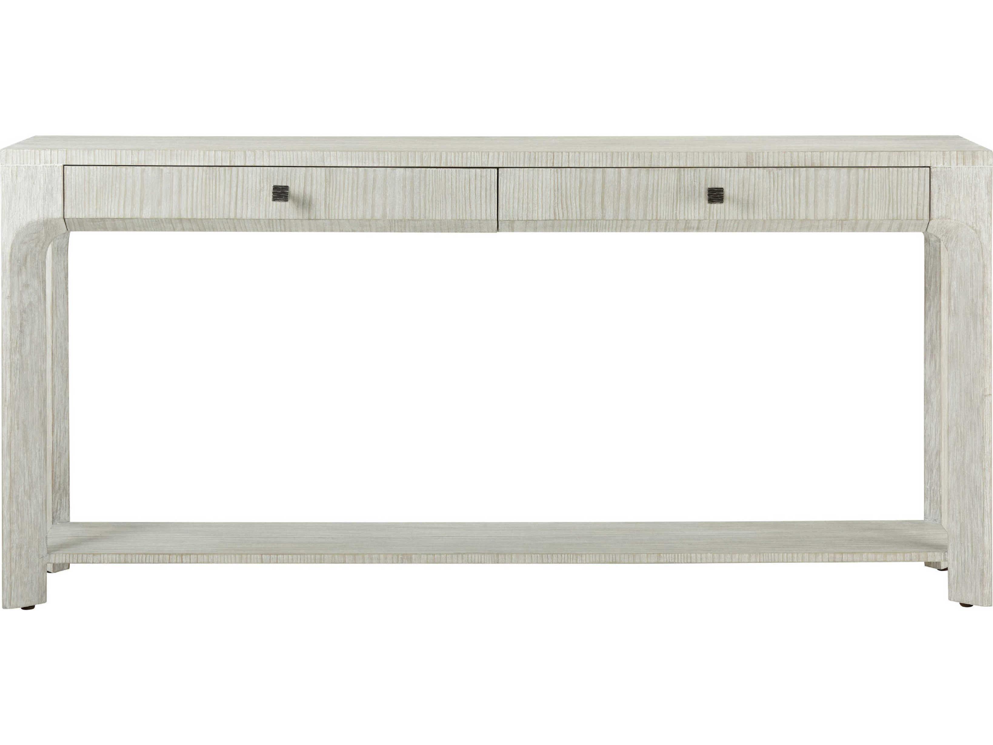 Theodore Alexander Breeze Rectangular Wood Sea Salt Breeze Two Drawer Console Table