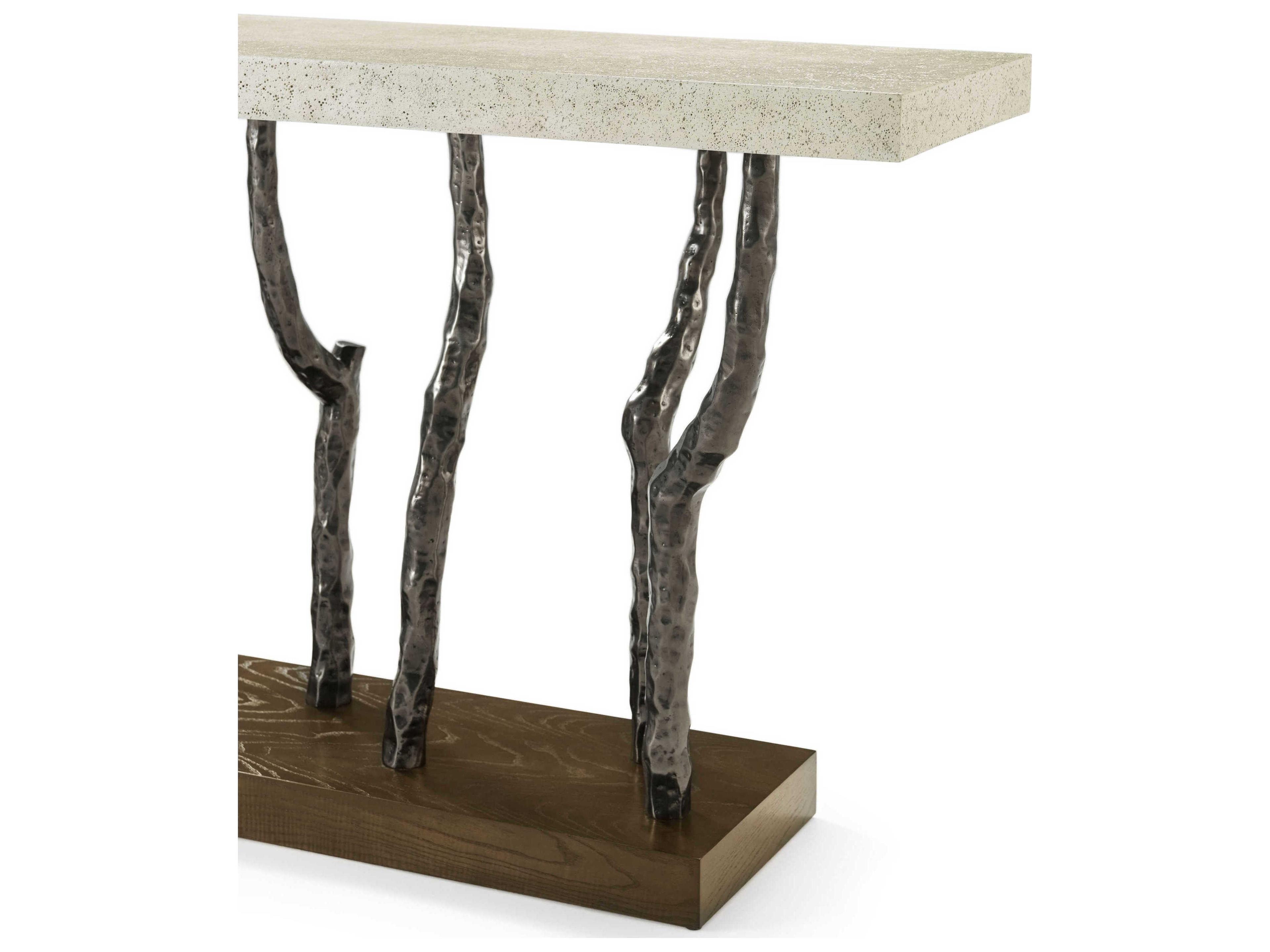 Theodore Alexander Catalina Rectangular Faux Stone Earth Console Table