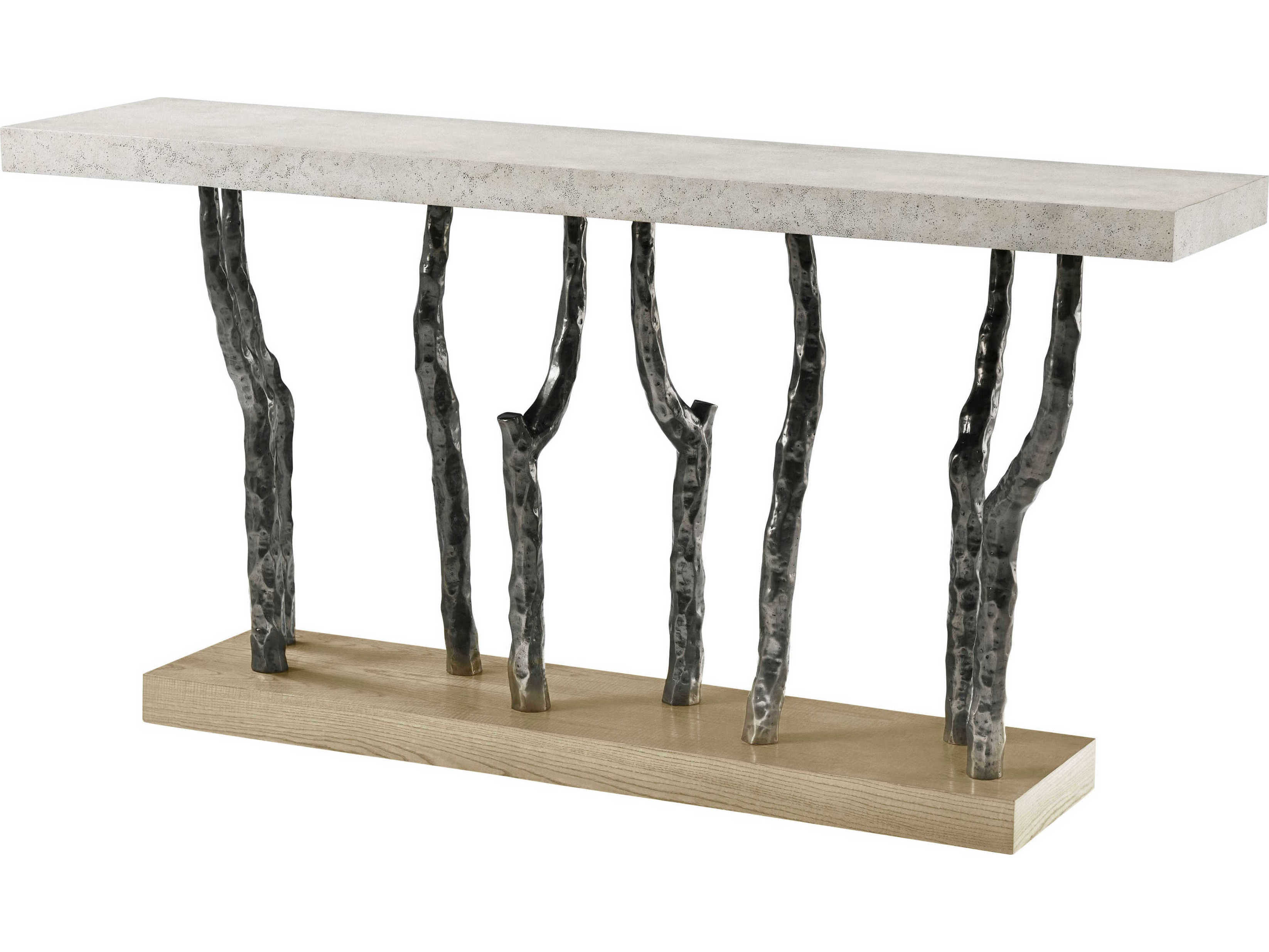 Theodore Alexander Catalina Rectangular Faux Stone Dune Console Table