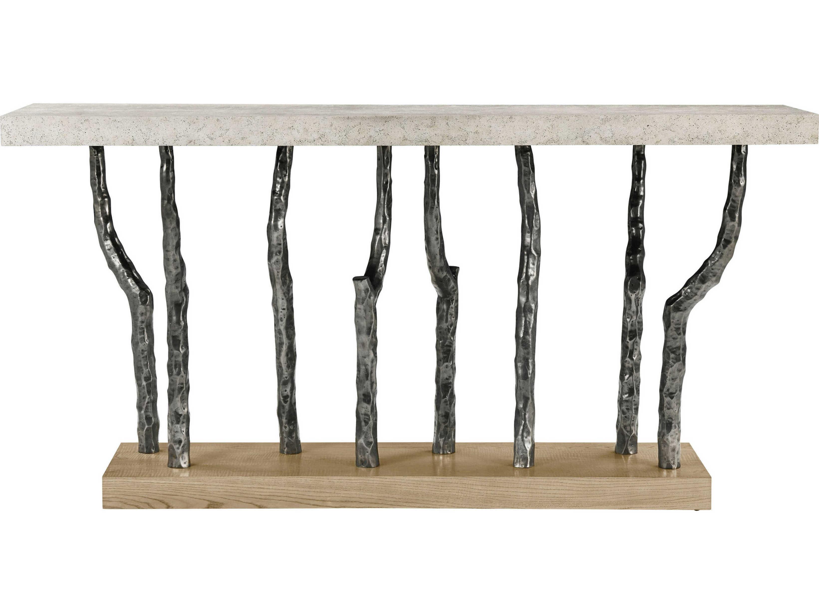 Theodore Alexander Catalina Rectangular Faux Stone Dune Console Table