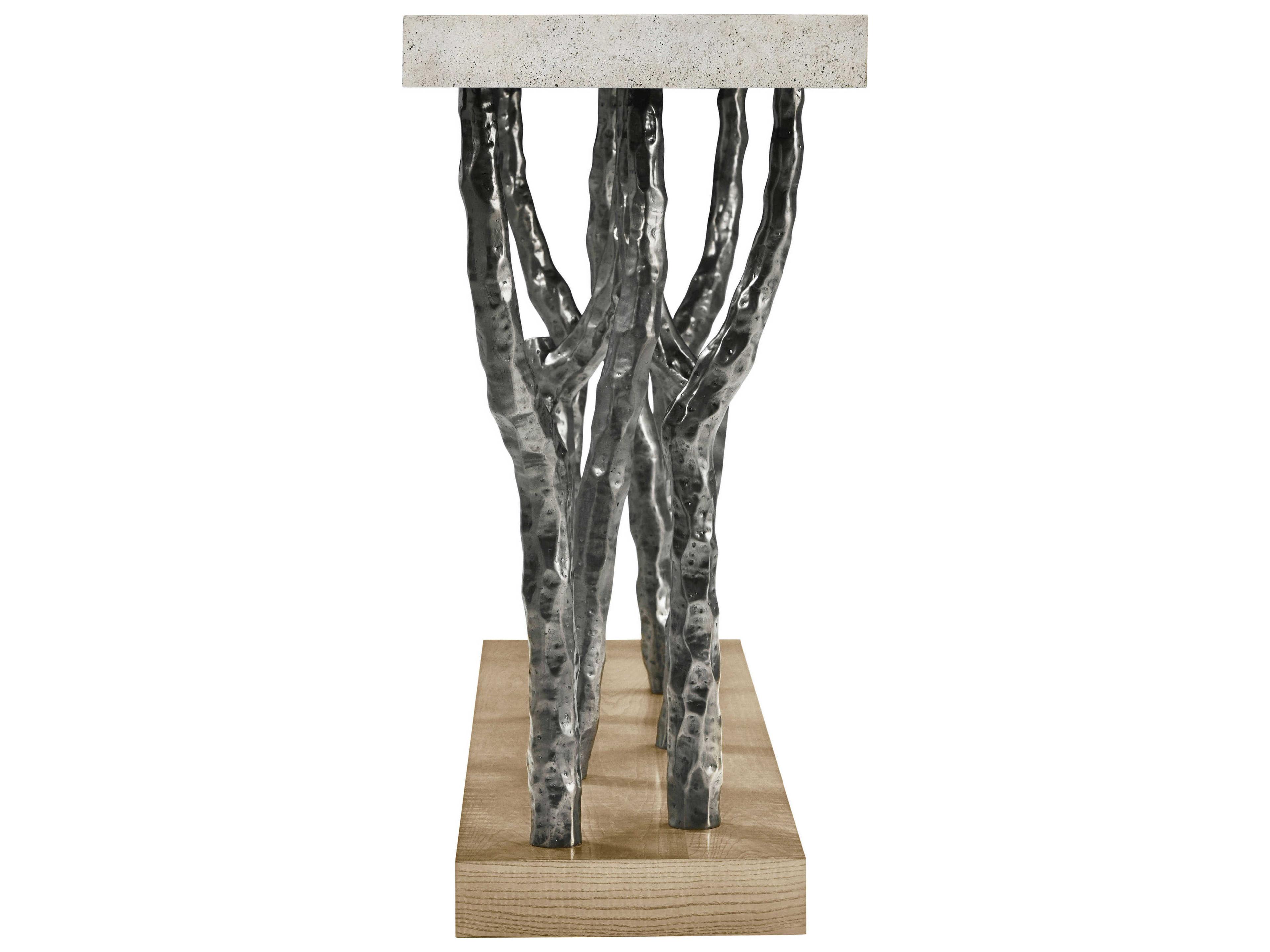 Theodore Alexander Catalina Rectangular Faux Stone Dune Console Table