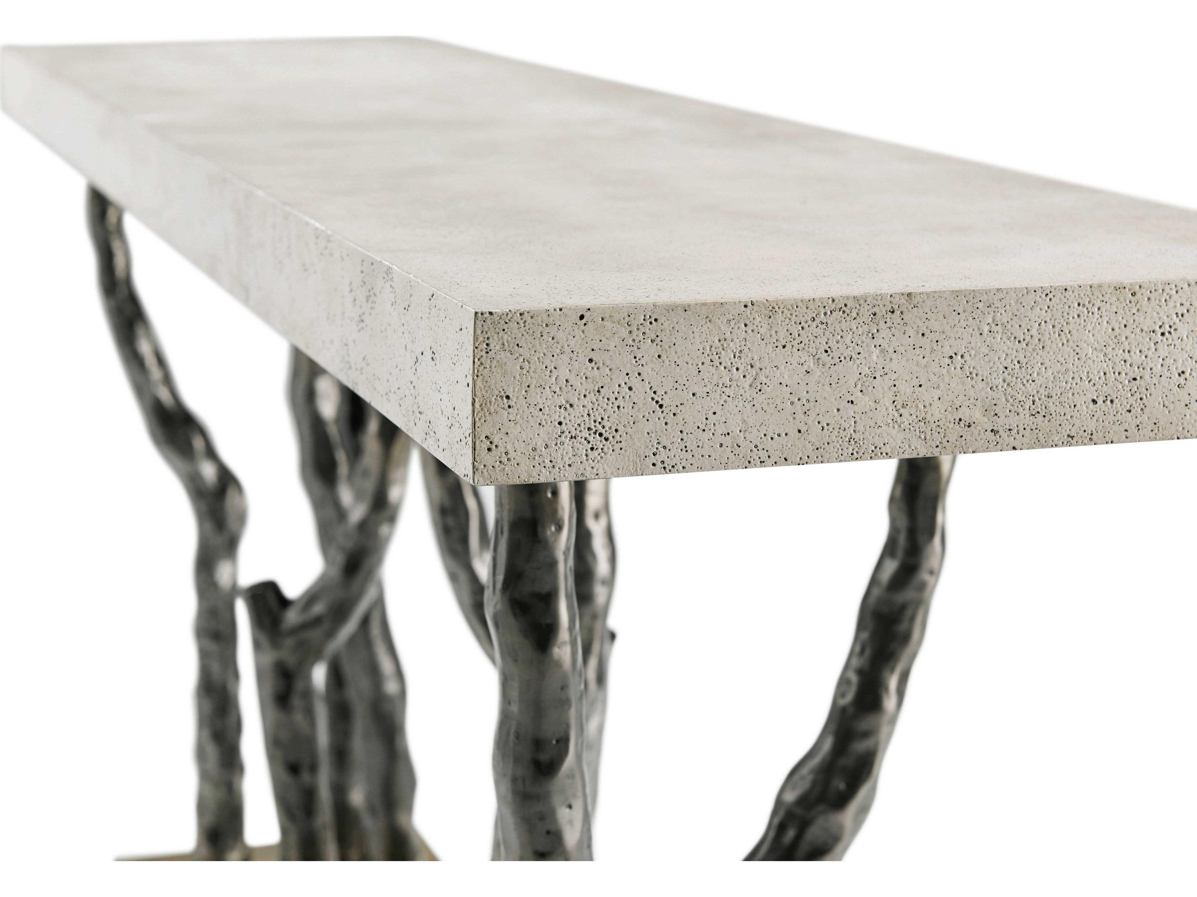 Theodore Alexander Catalina Rectangular Faux Stone Dune Console Table