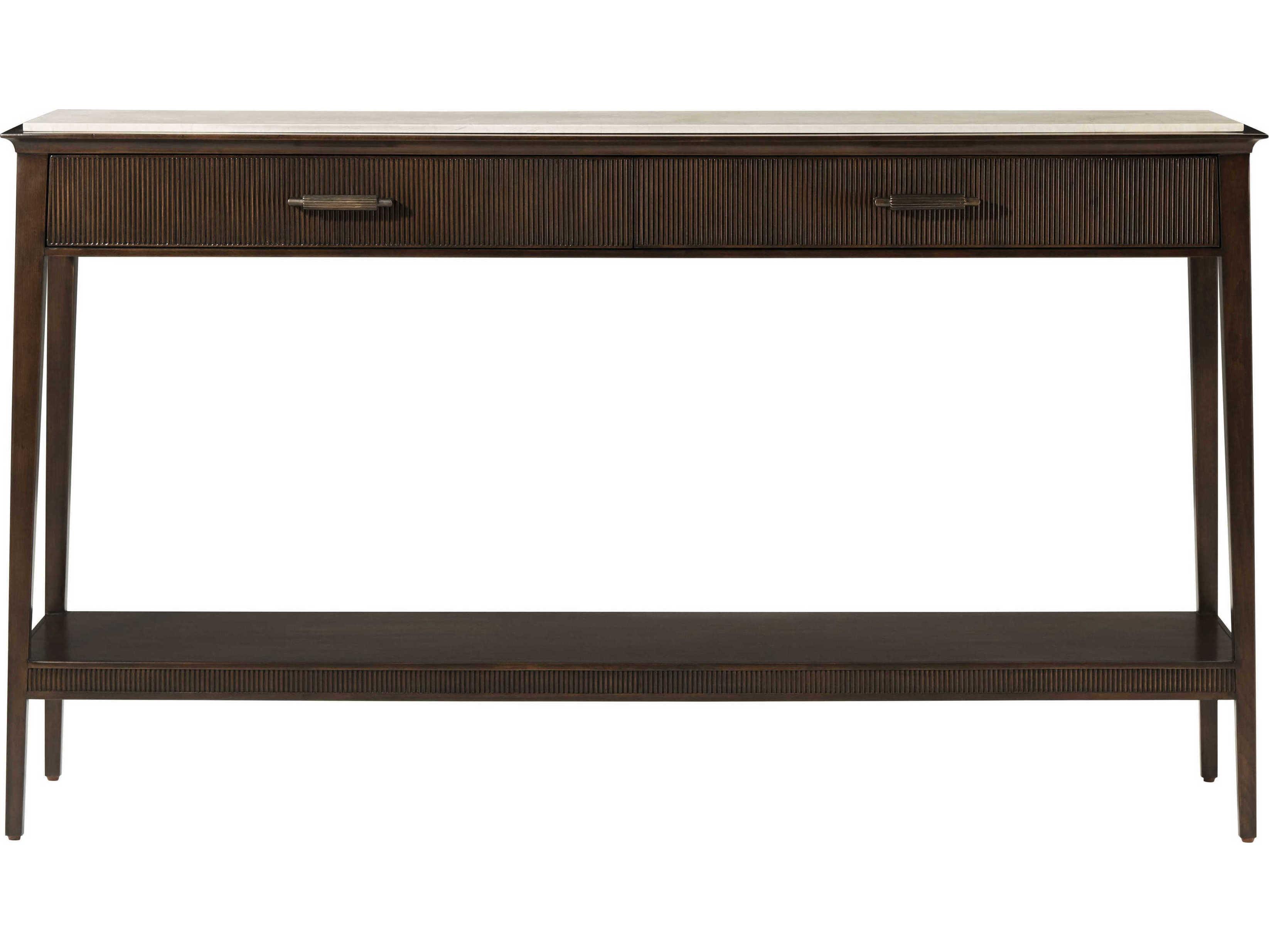 Theodore Alexander Lido Rectangular Marble Bistre Console Table