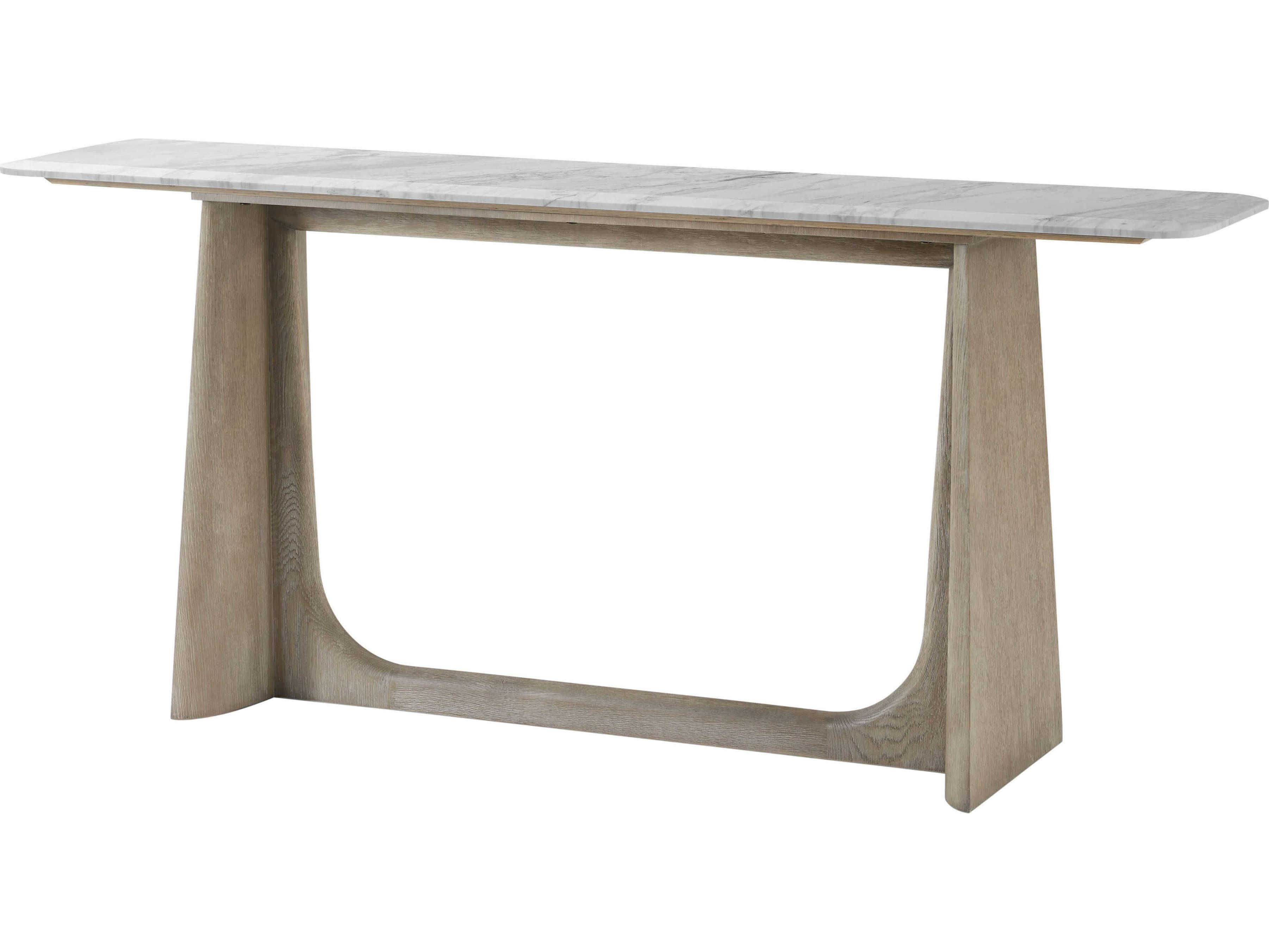 Theodore Alexander Repose Rectangular Marble Grey Oak Console Table
