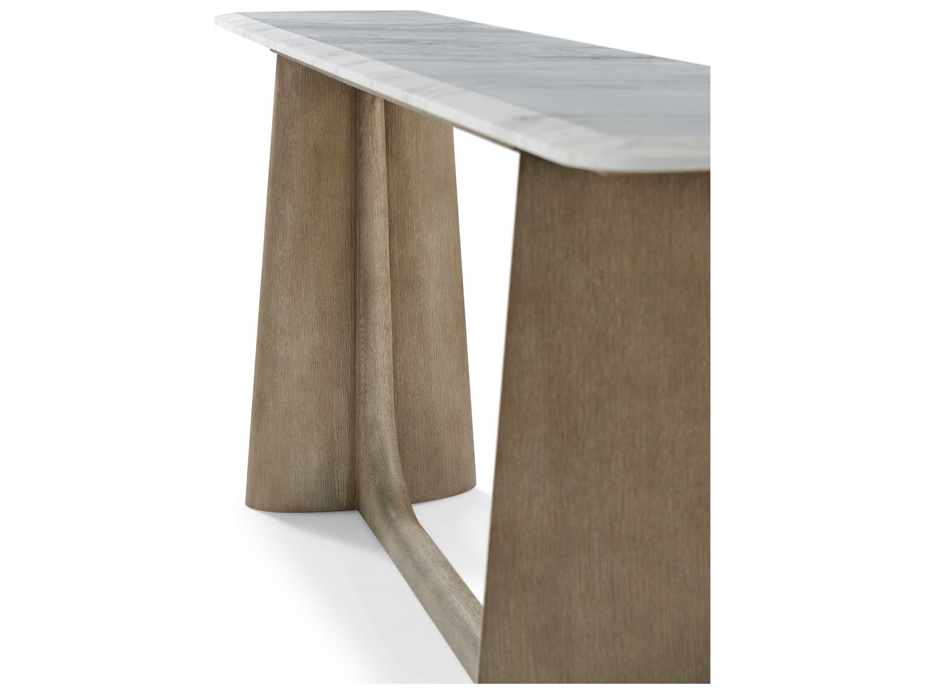 Theodore Alexander Repose Rectangular Marble Grey Oak Console Table