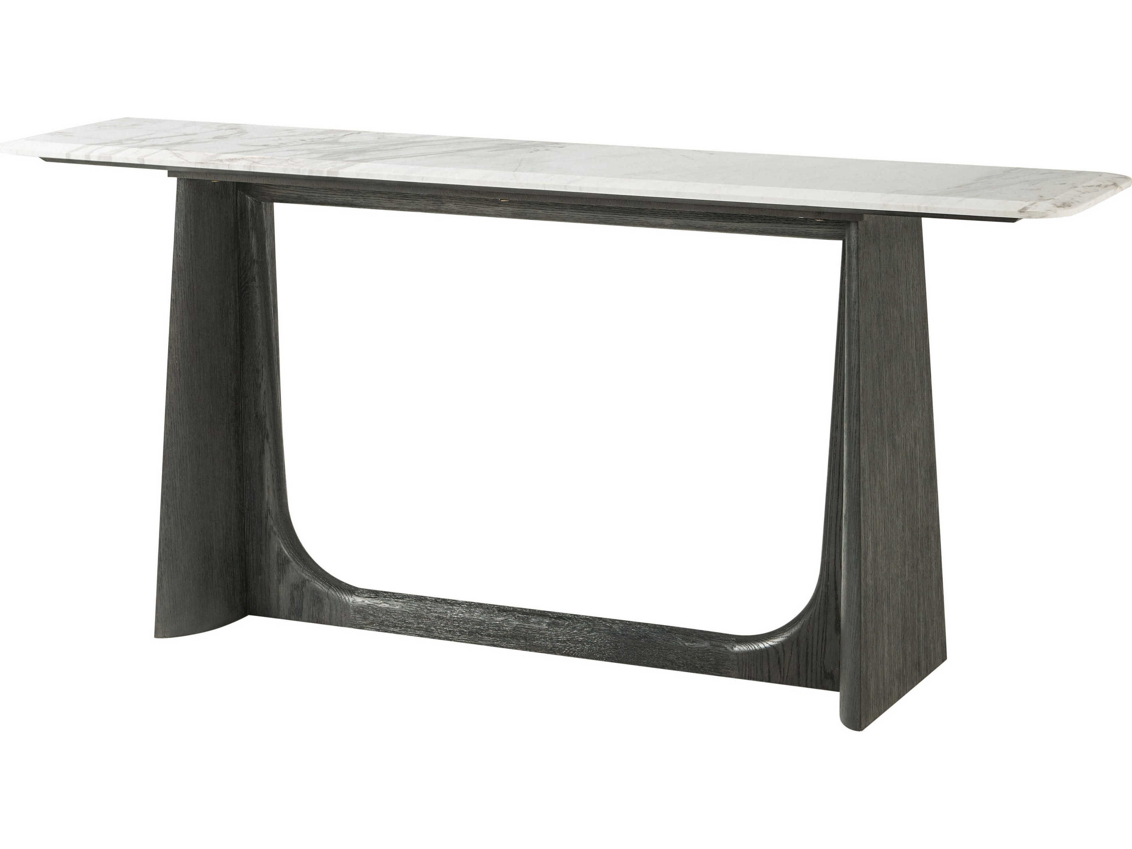 Theodore Alexander Repose Rectangular Marble Charcoal Oak Console Table