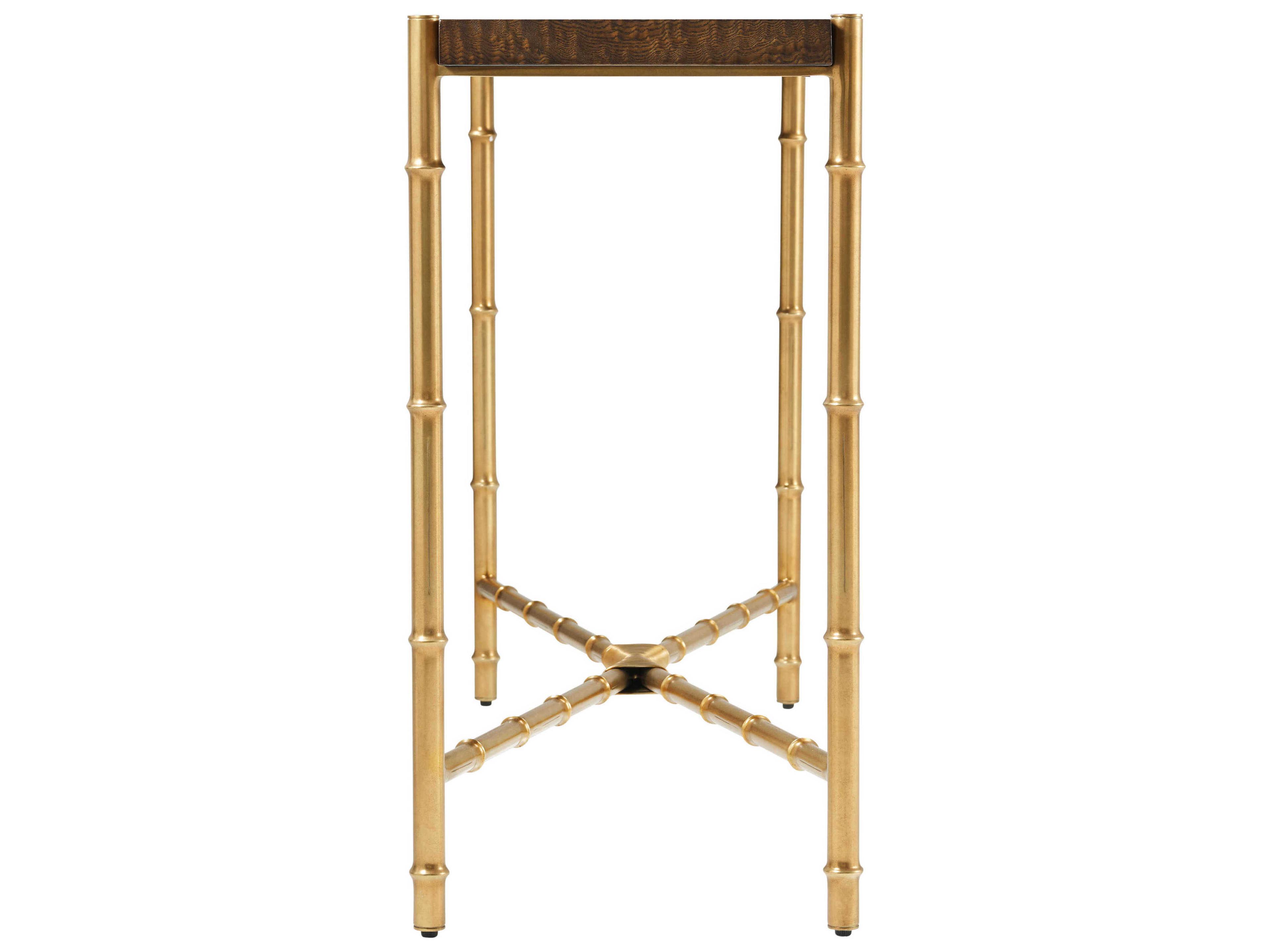 Theodore Alexander Kesden Rectangular Wood Pyramid Brown Console Table