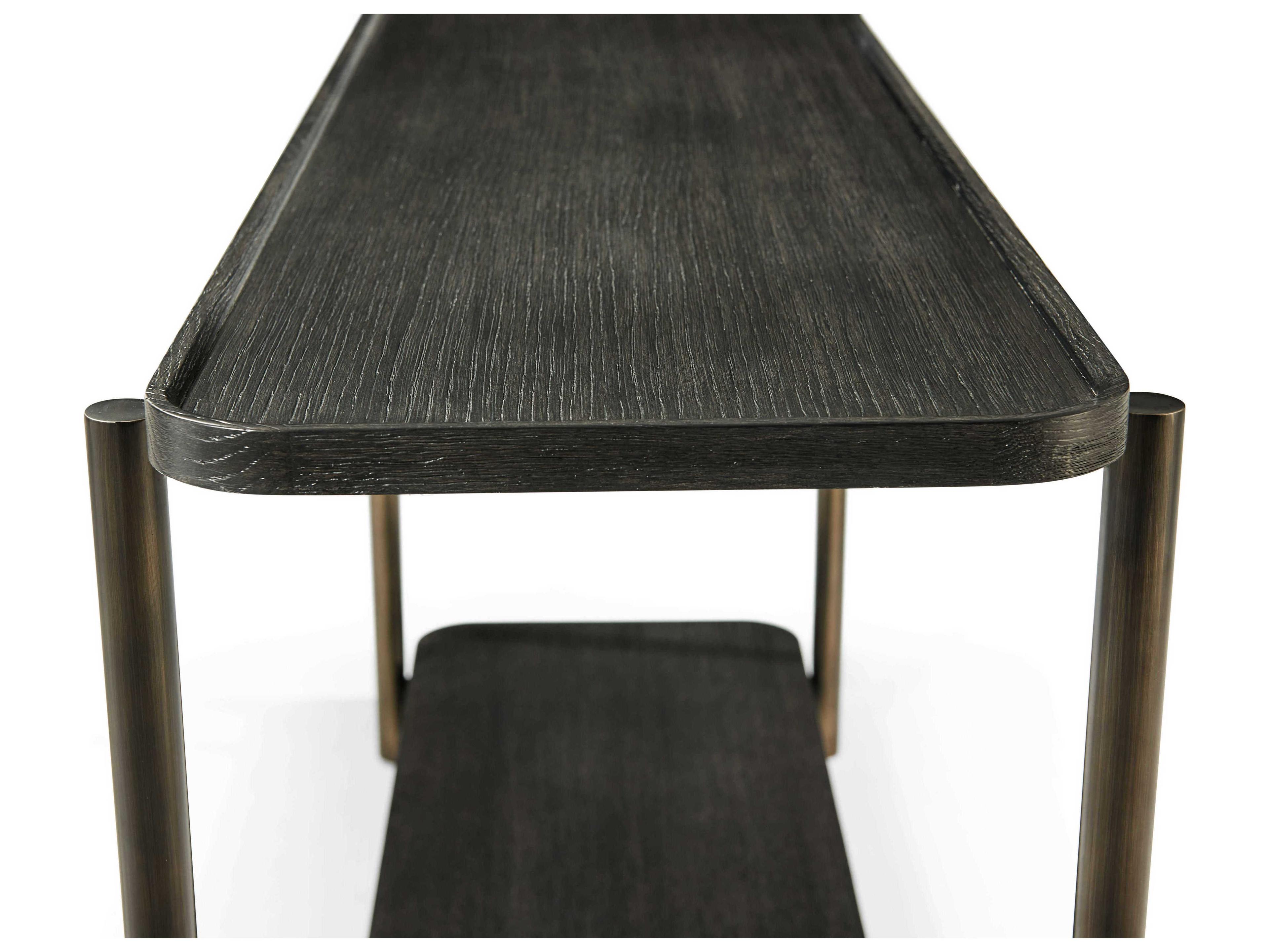 Theodore Alexander Repose Rectangular Wood Charcoal Oak Console Table