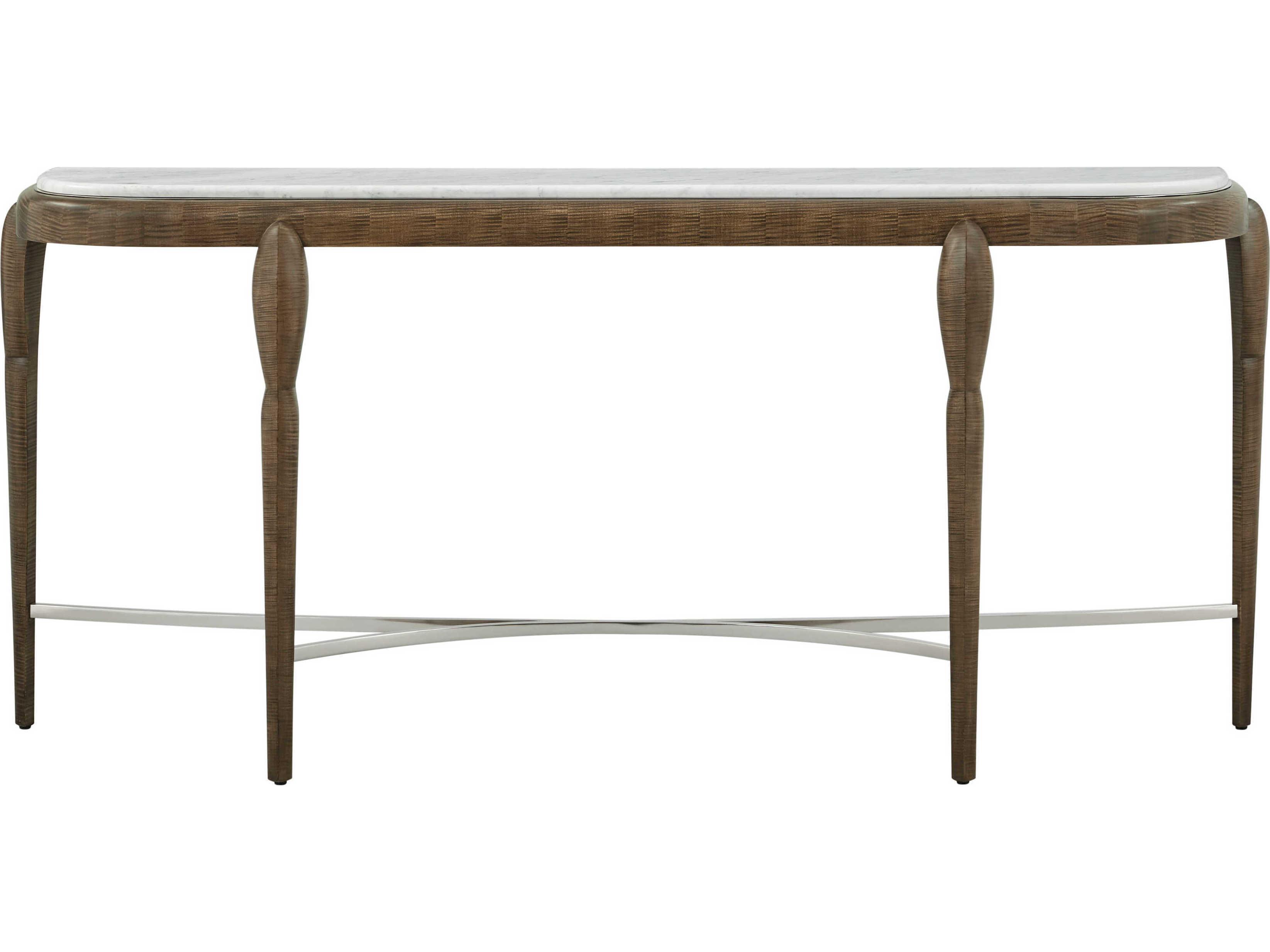 Theodore Alexander Origins Demilune Marble Landmark Console Table