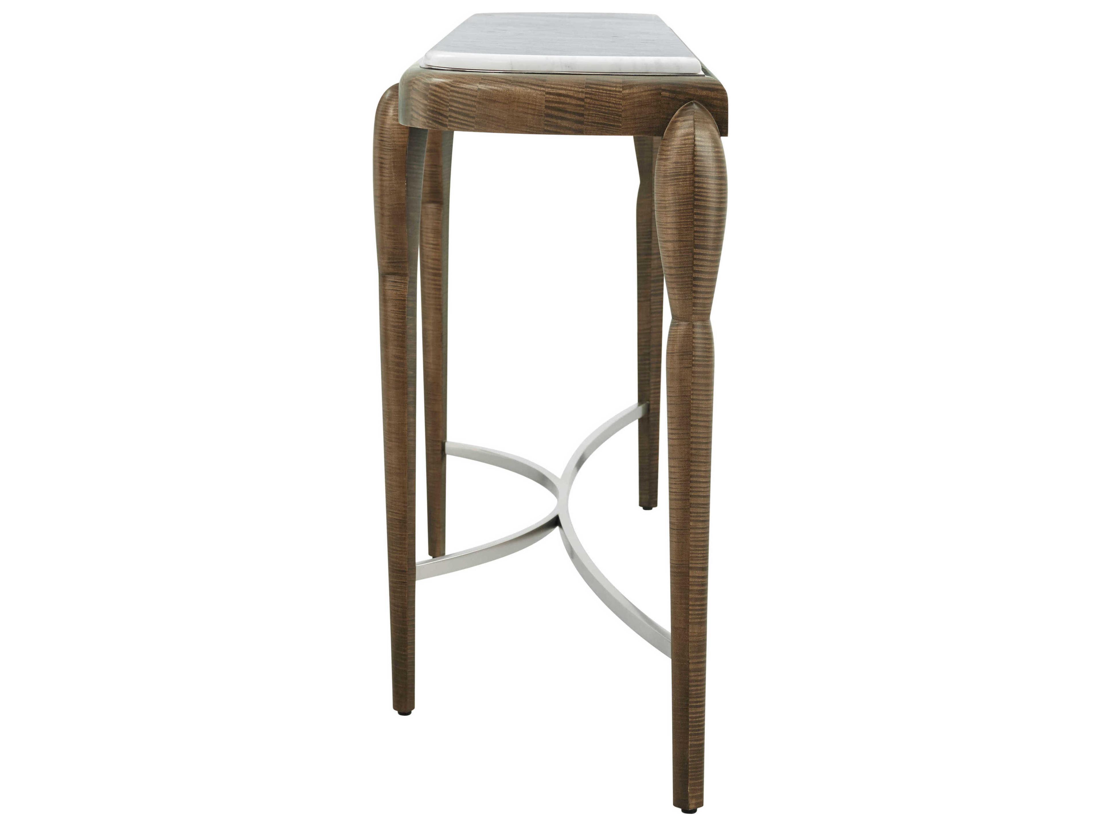 Theodore Alexander Origins Demilune Marble Landmark Console Table