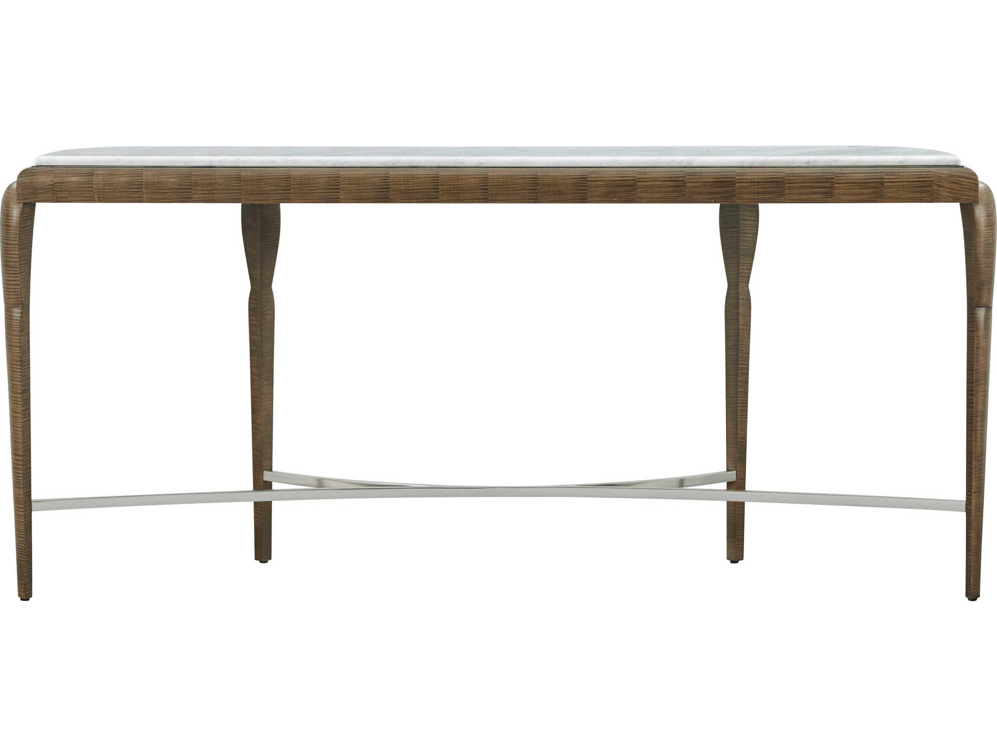 Theodore Alexander Origins Demilune Marble Landmark Console Table