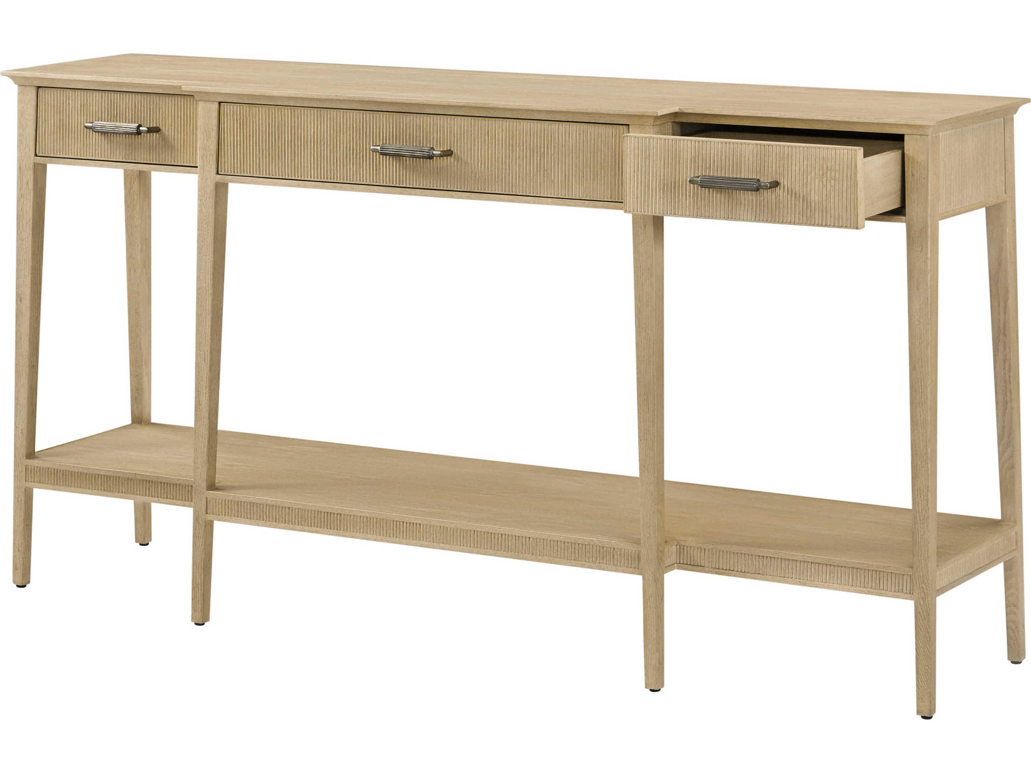 Theodore Alexander Balboa Rectangular Wood Lido Coastal Grey Console Table