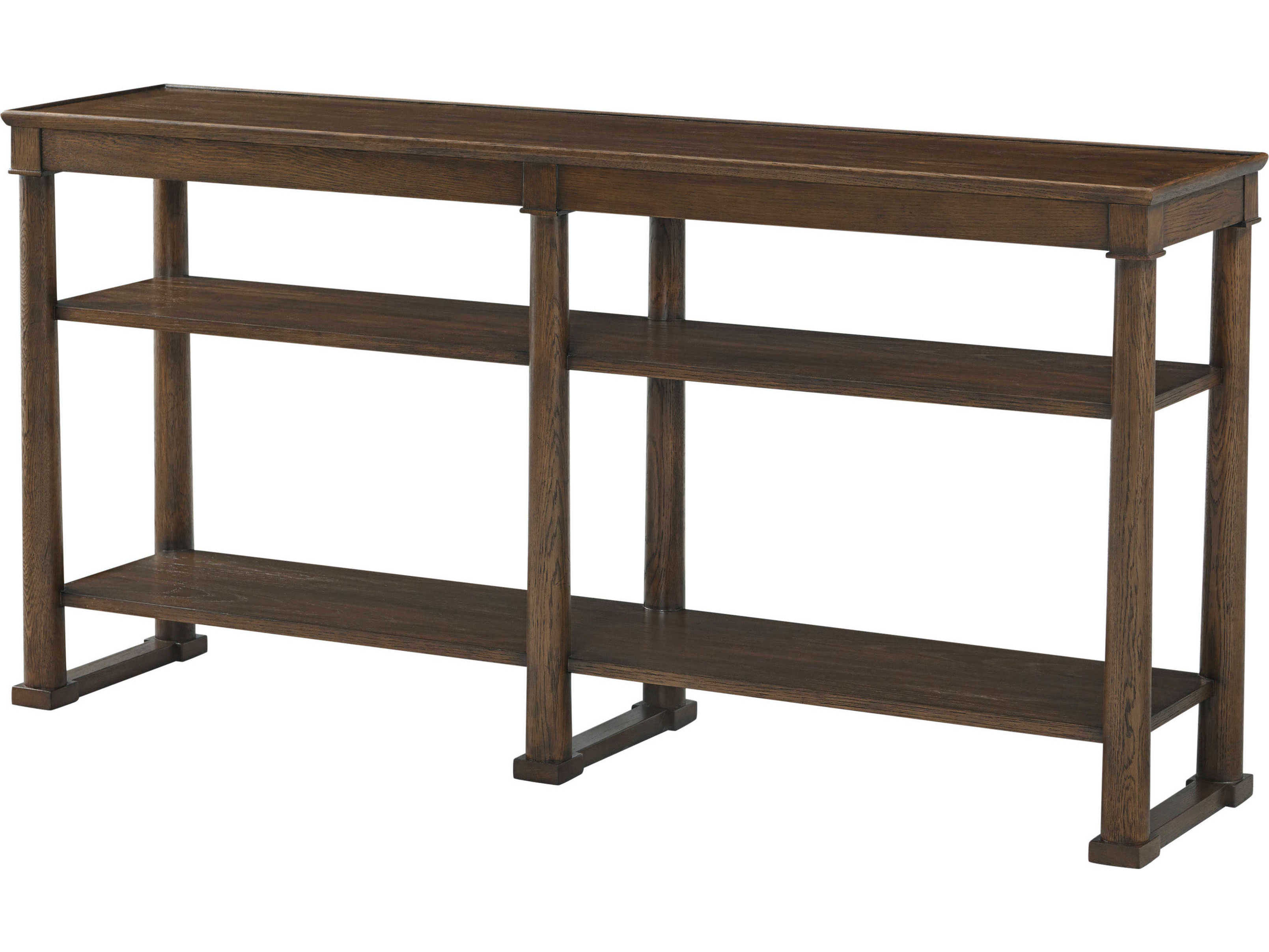Theodore Alexander Surrey Rectangular Wood Earth Console Table