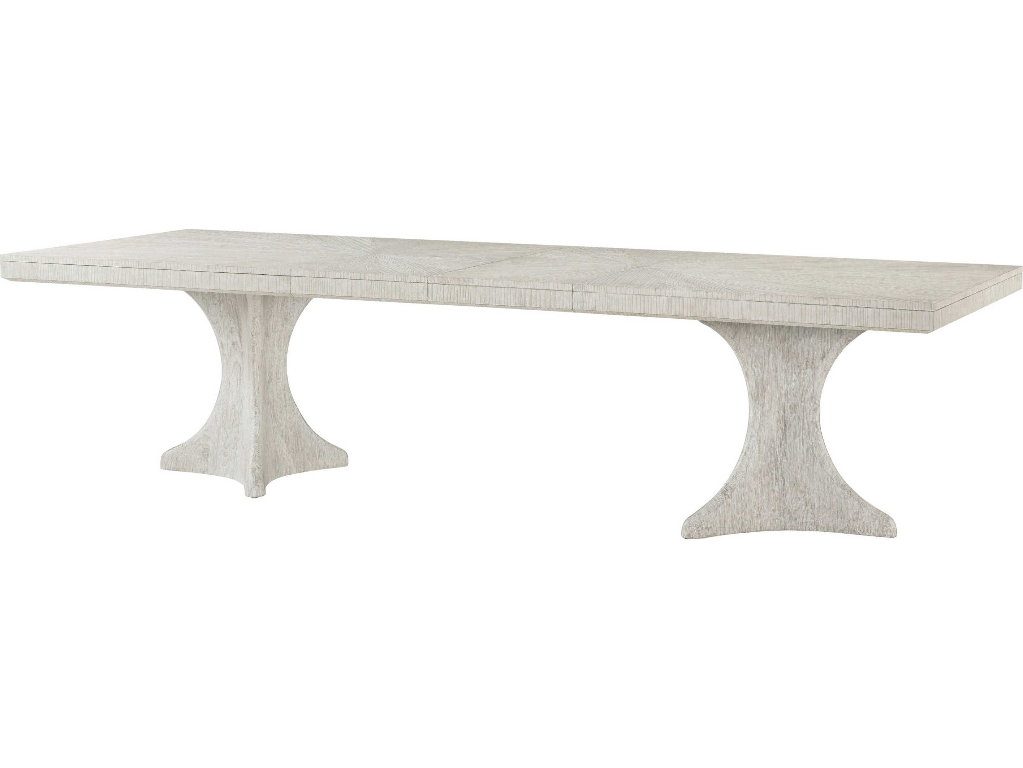Theodore Alexander Breeze Rectangular Wood Sea Salt Breeze Pedestal Dining Table
