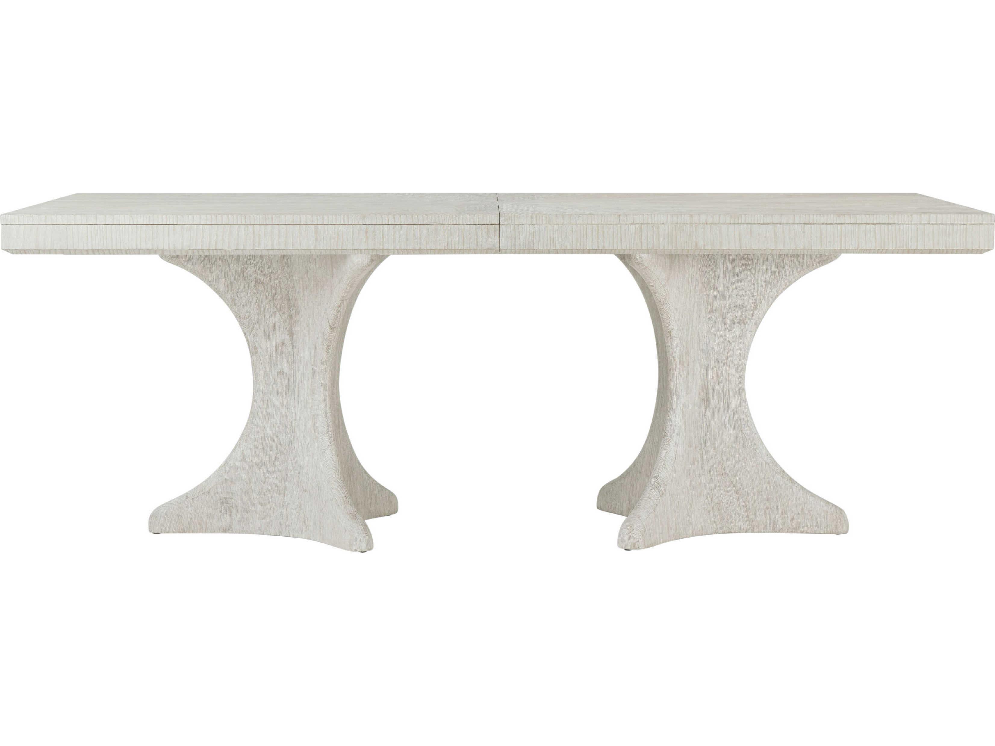 Theodore Alexander Breeze Rectangular Wood Sea Salt Breeze Pedestal Dining Table