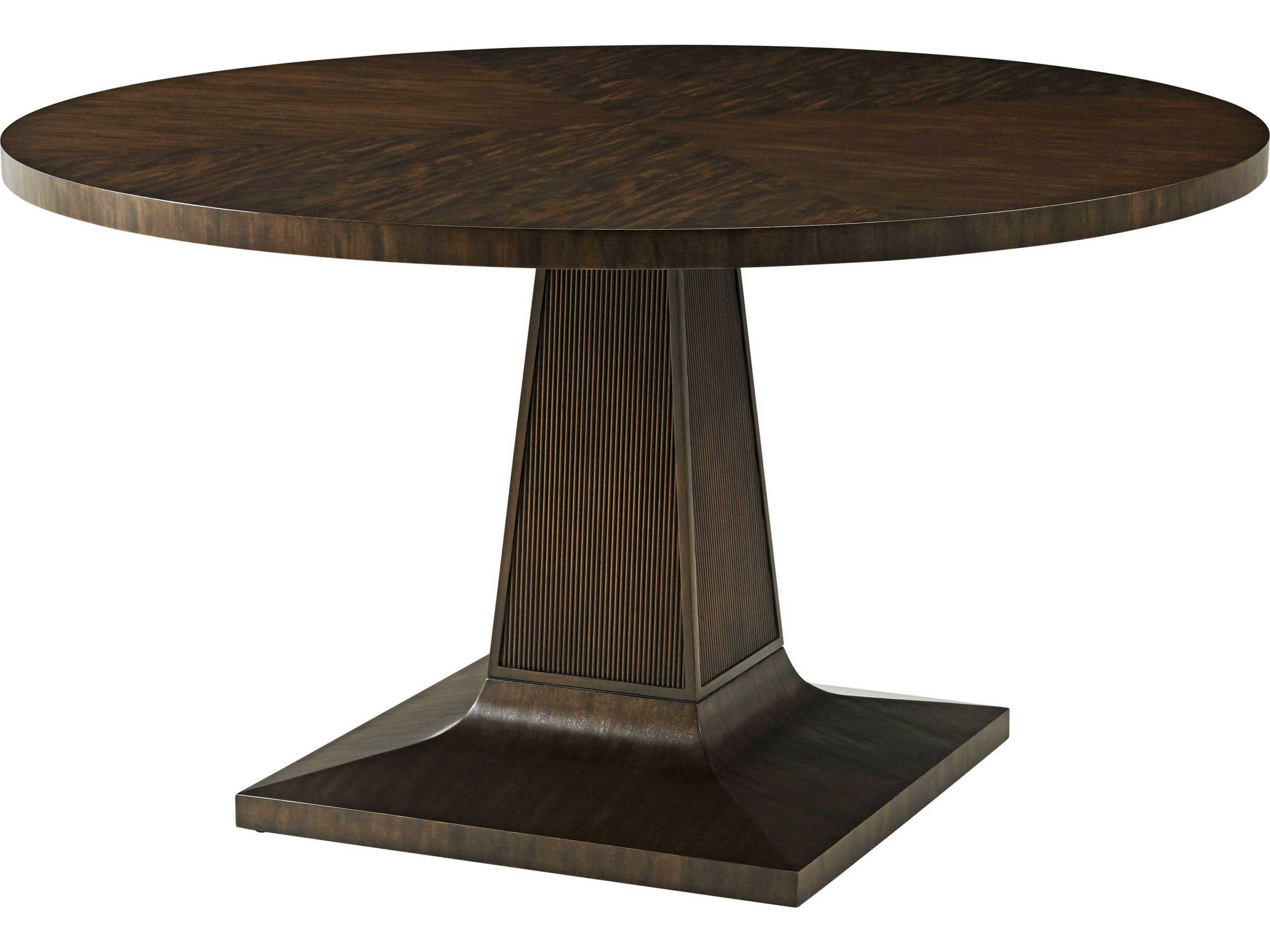 Theodore Alexander Lido Round Wood Bistre Dining Table