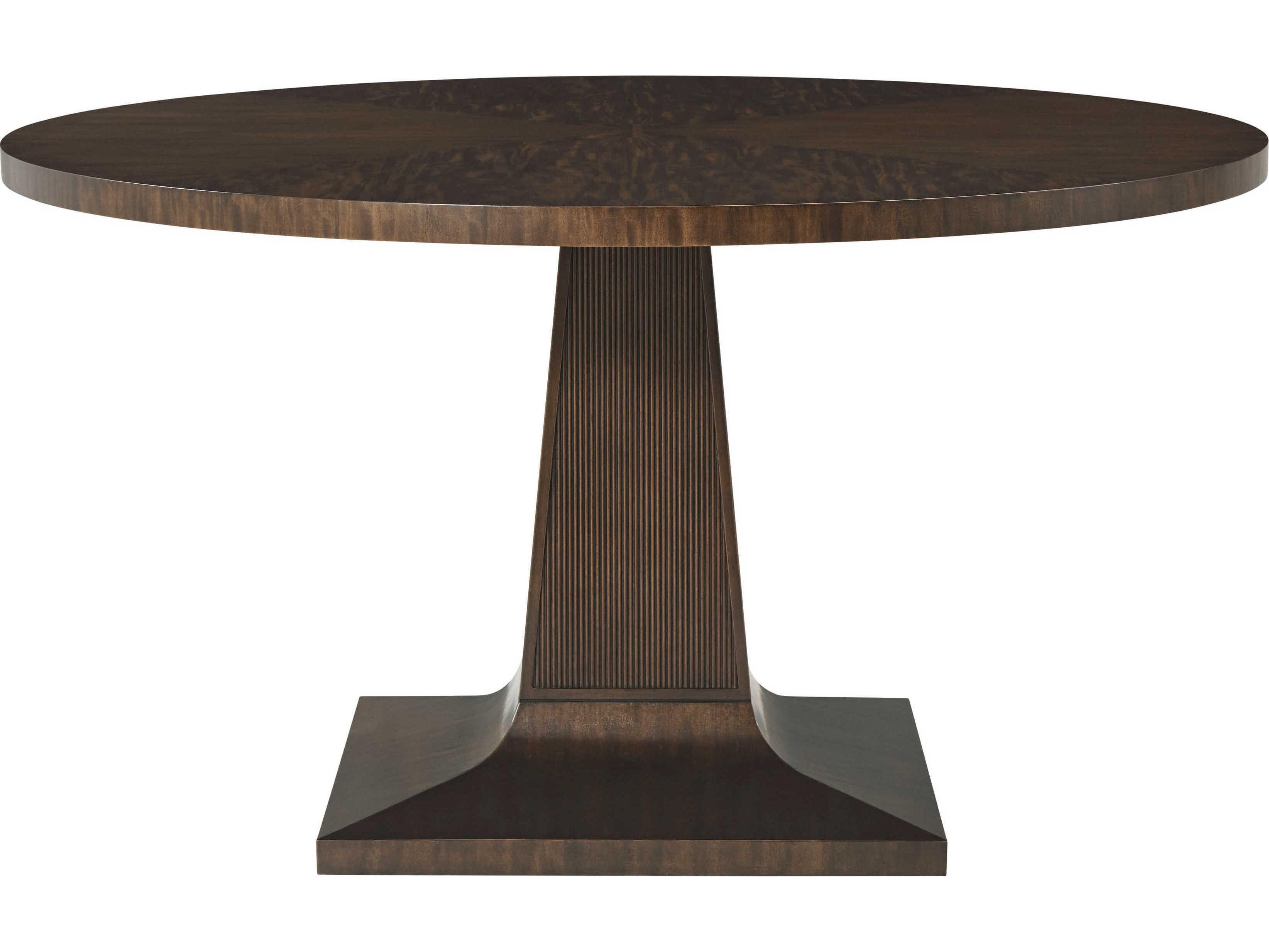 Theodore Alexander Lido Round Wood Bistre Dining Table