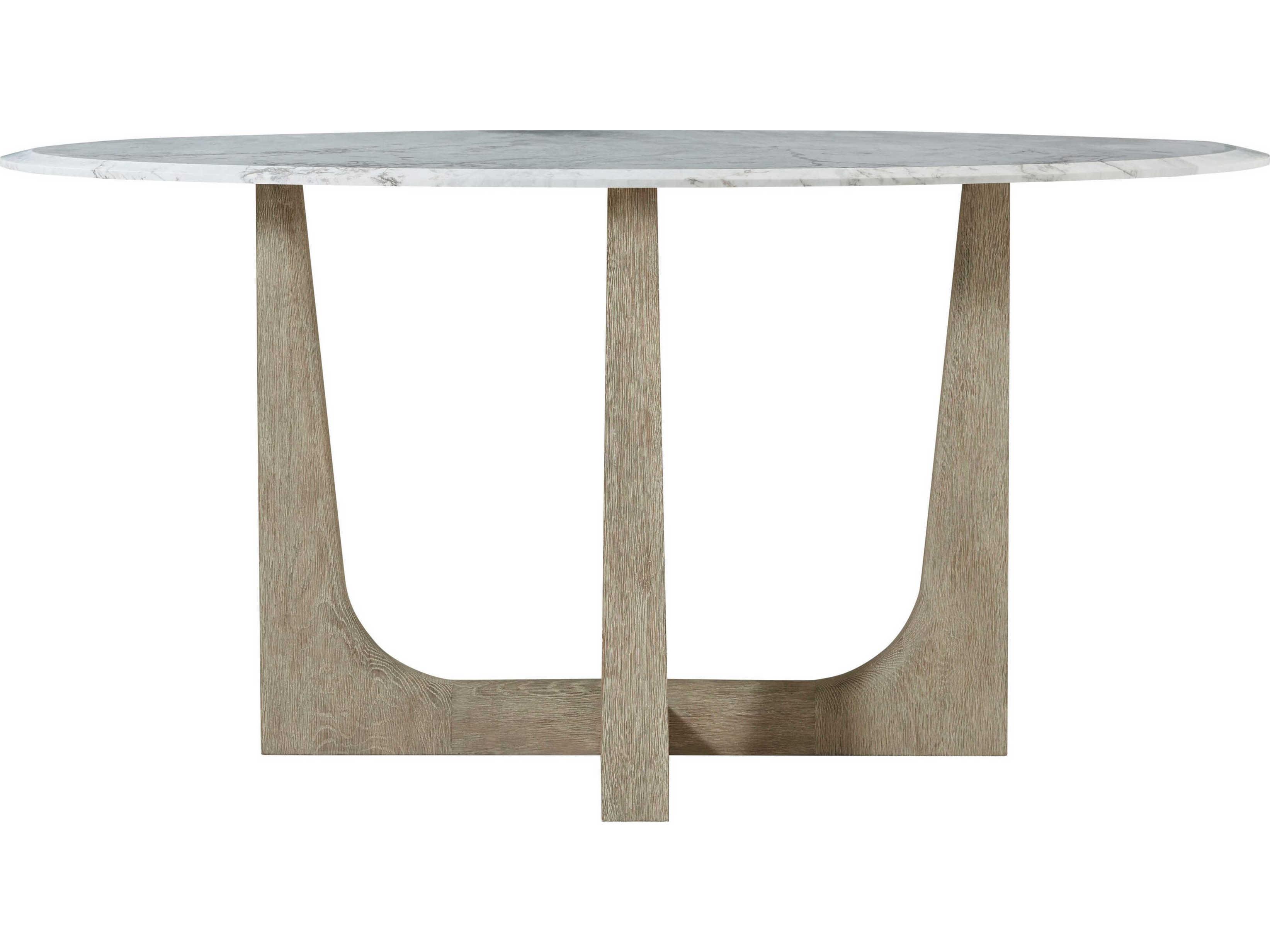 Theodore Alexander Repose Round Marble Grey Oak Dining Table