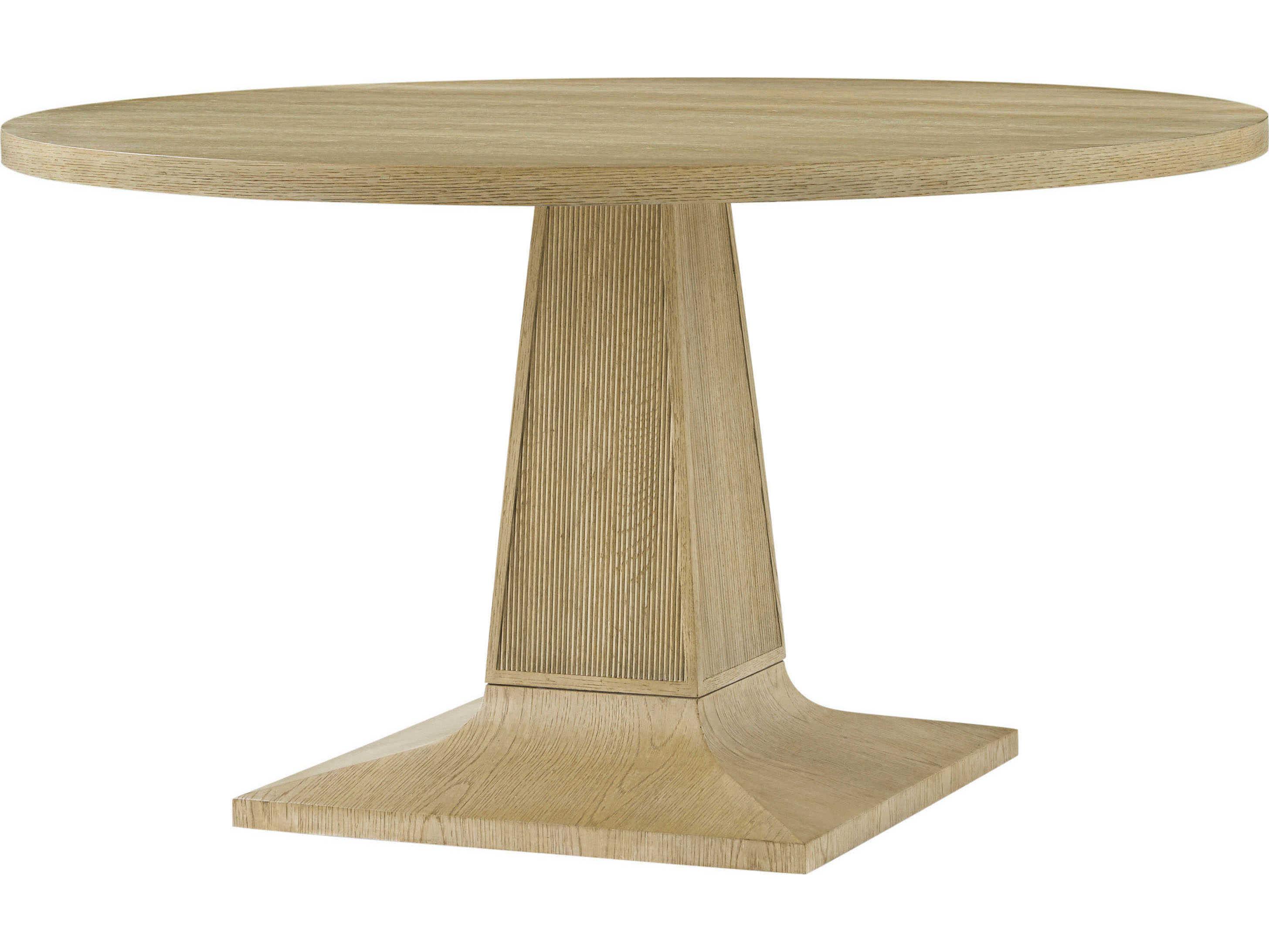 Theodore Alexander Balboa Round Wood Coastal Grey Dining Table