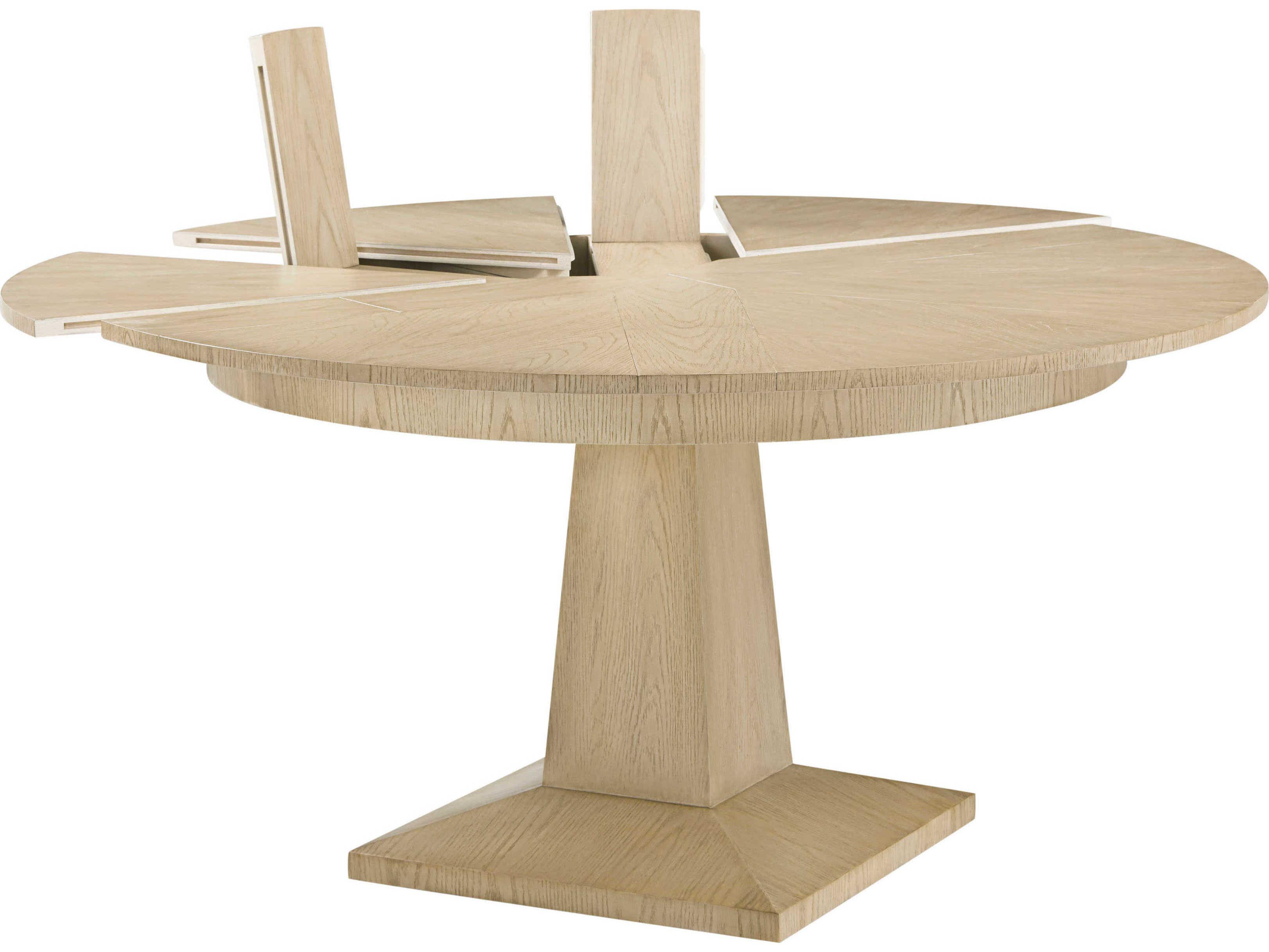 Theodore Alexander Balboa Round Wood Coastal Grey Jupe Dining Table
