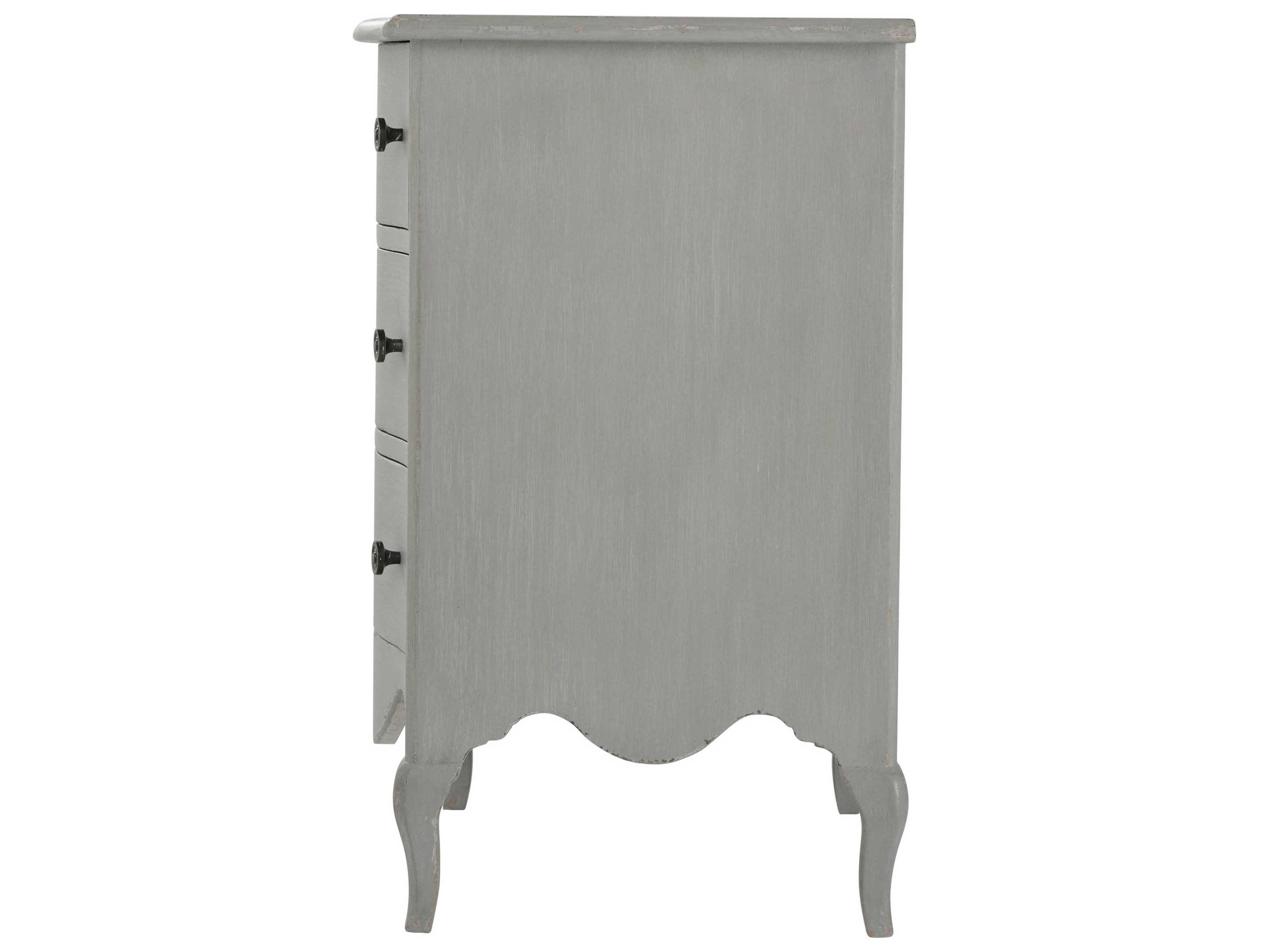 Theodore Alexander Tavel 3-Drawers Gray Beech Wood Nightstand