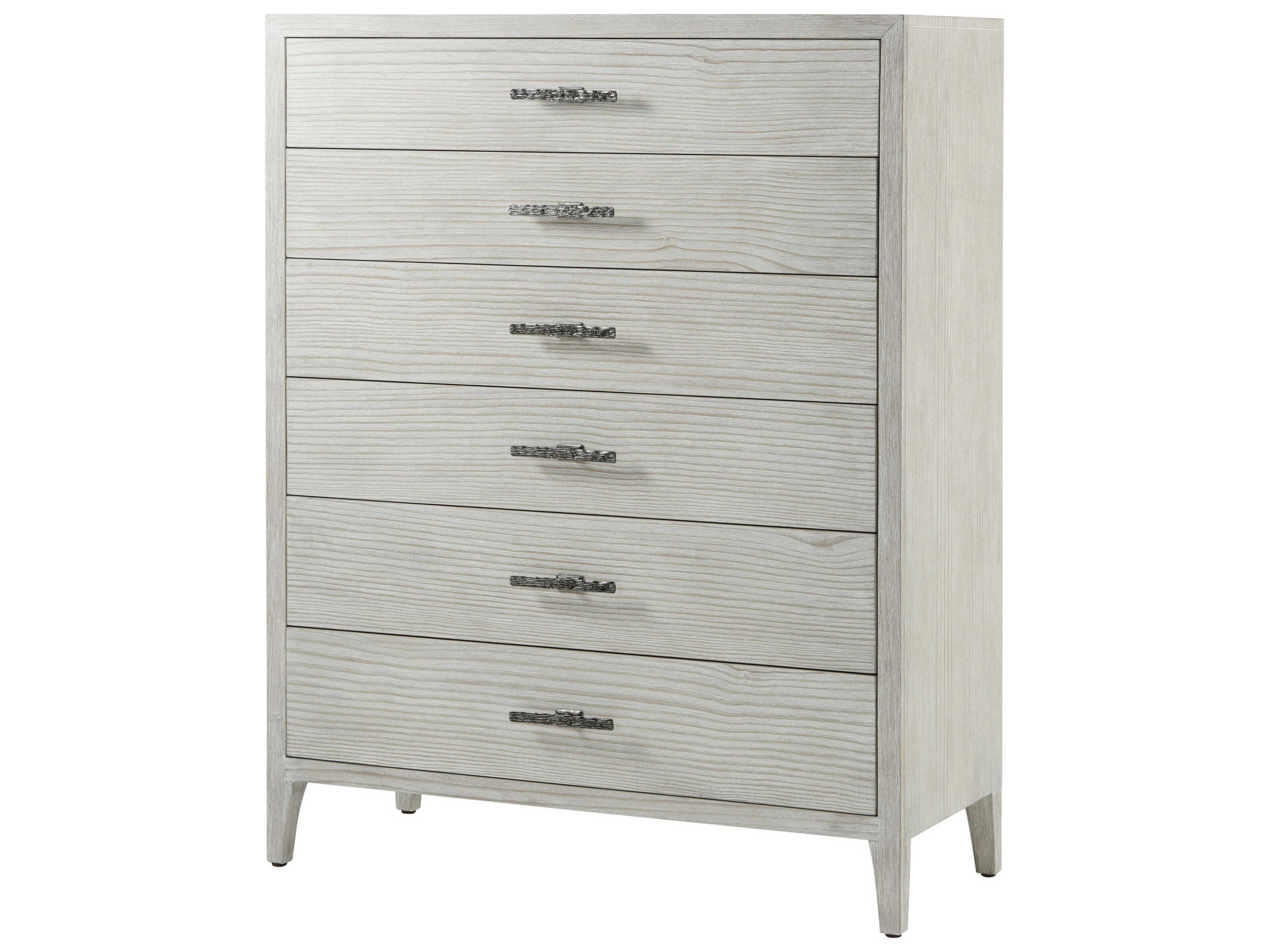 Theodore Alexander Breeze Sea Salt White Pine Wood Accent Chest
