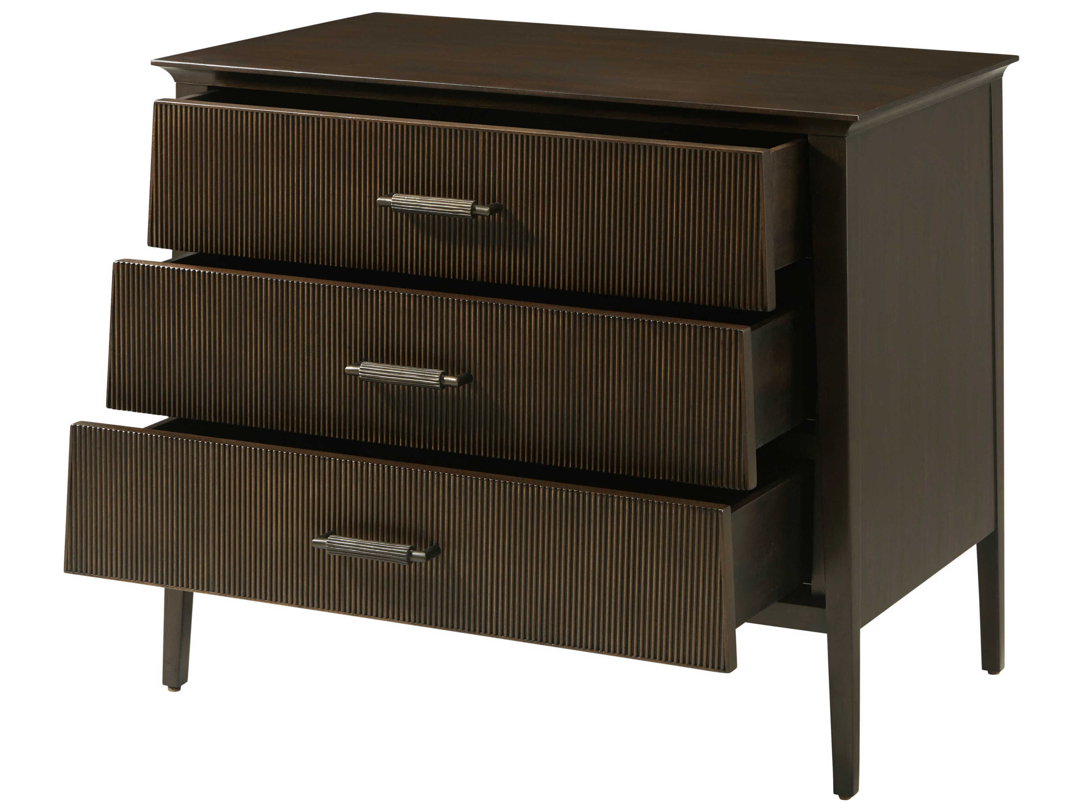 Theodore Alexander Lido 3-Drawers Brown Nightstand