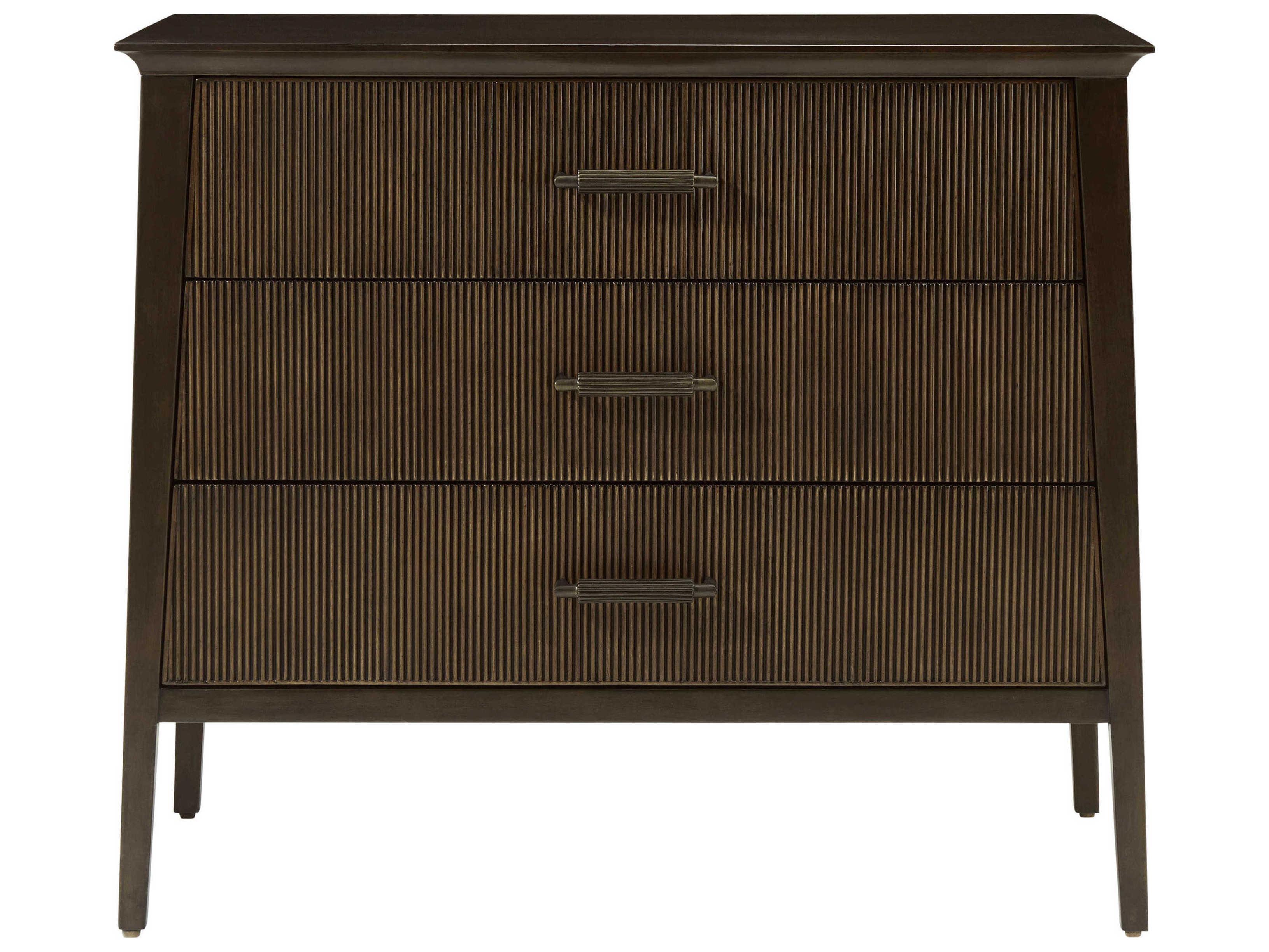 Theodore Alexander Lido 3-Drawers Brown Nightstand