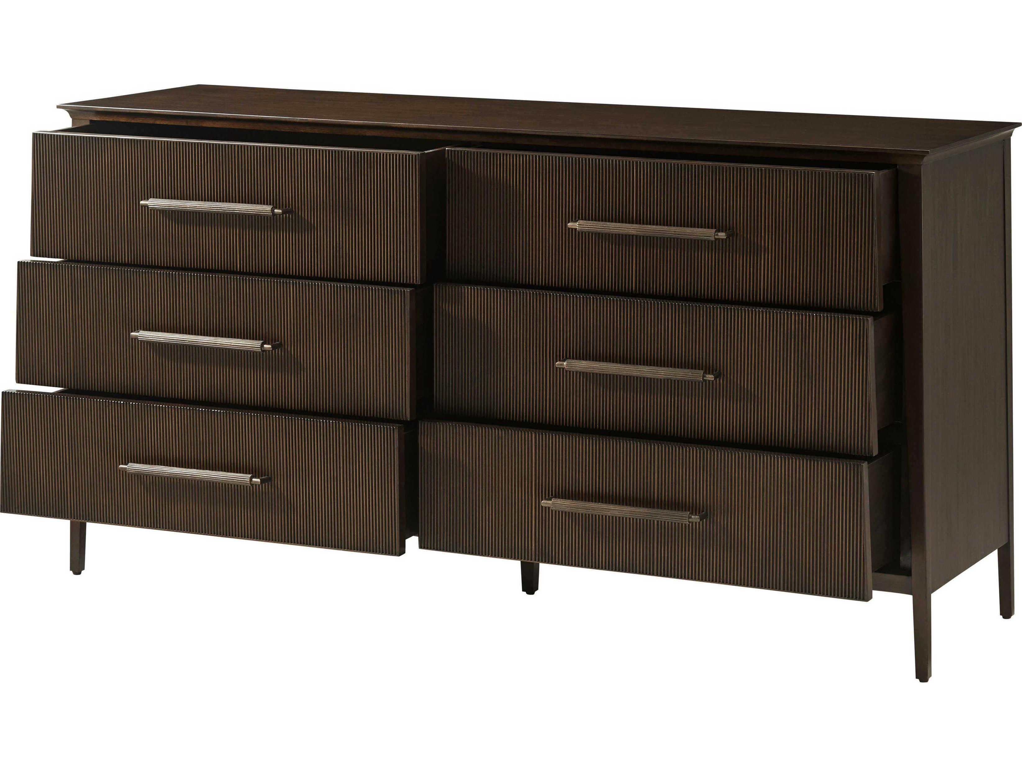 Theodore Alexander Lido 6-Drawers Brown Double Dresser