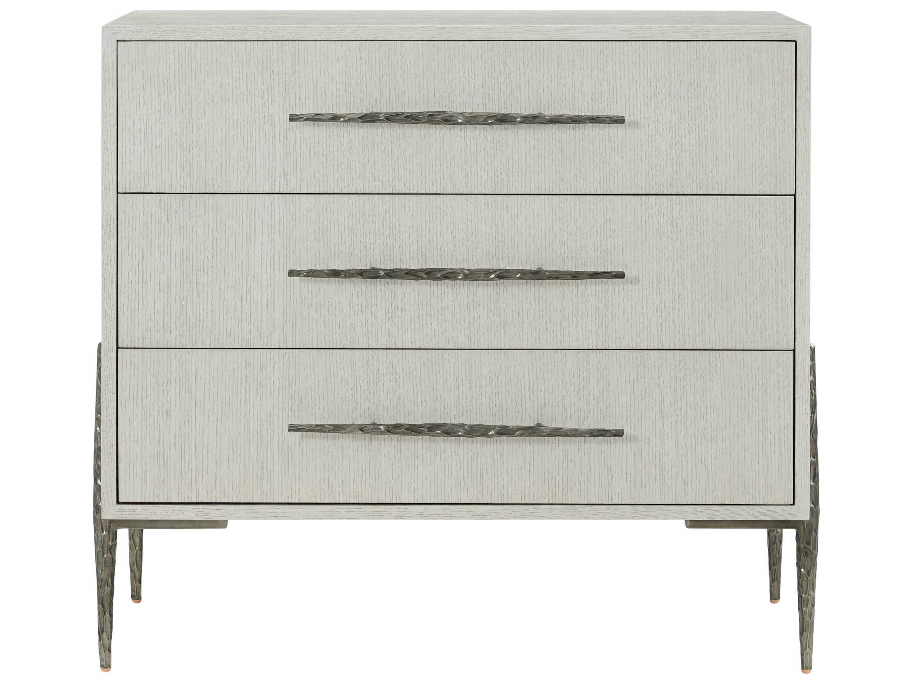 Theodore Alexander Essence 3-Drawers White Nightstand