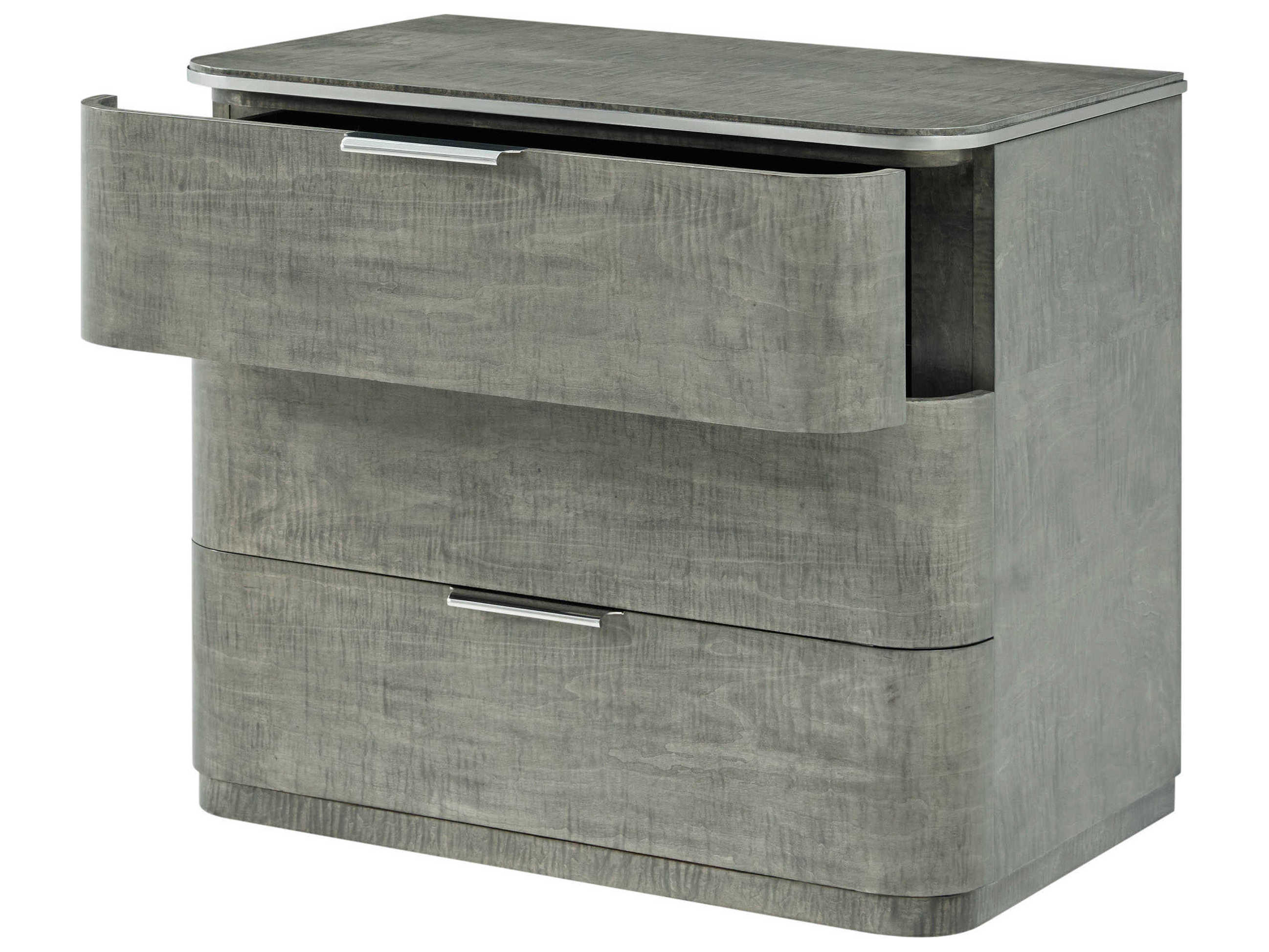 Theodore Alexander Hudson 3-Drawers Gray Nightstand